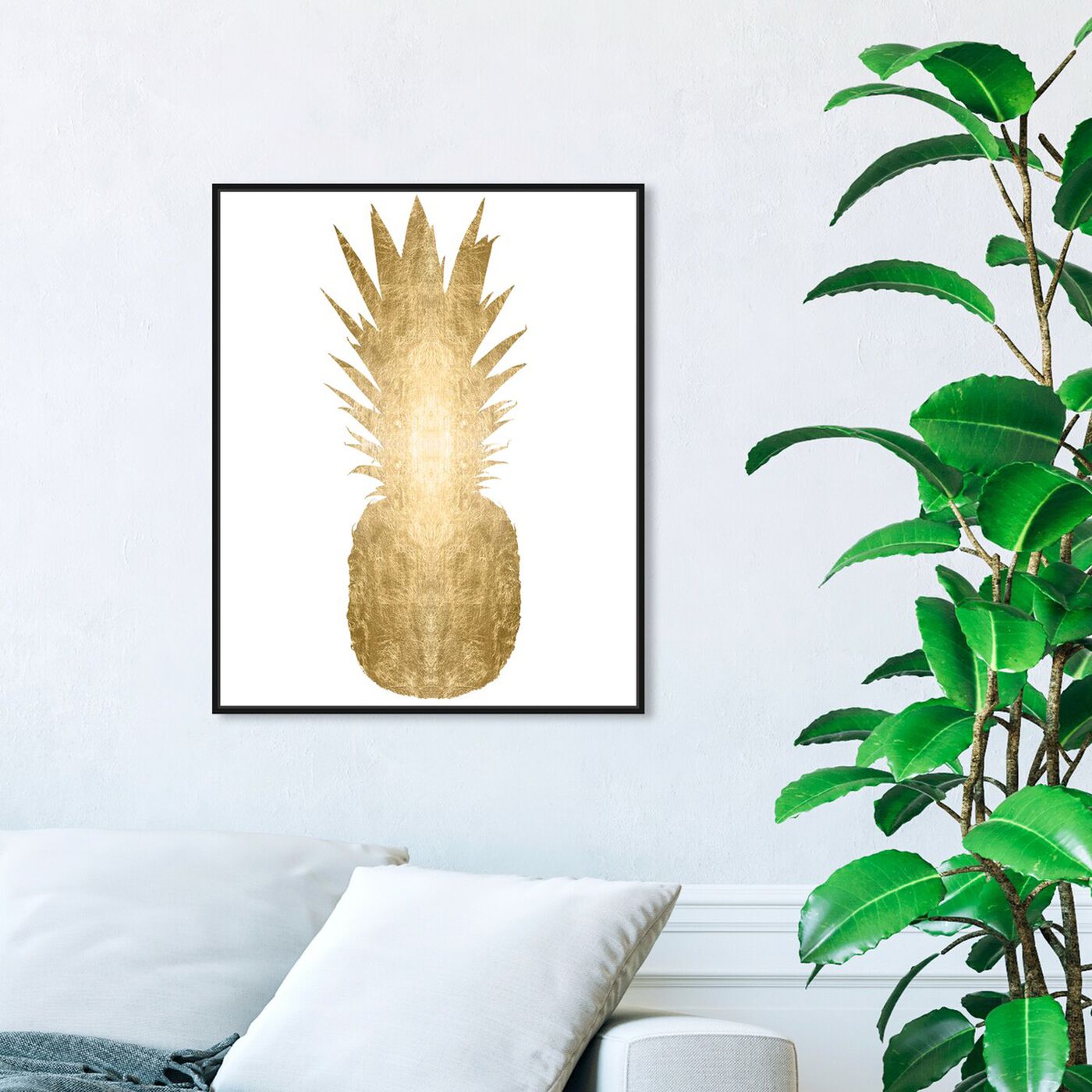 Hanging view of Pineapple Gold Foil featuring food and cuisine and fruits art.