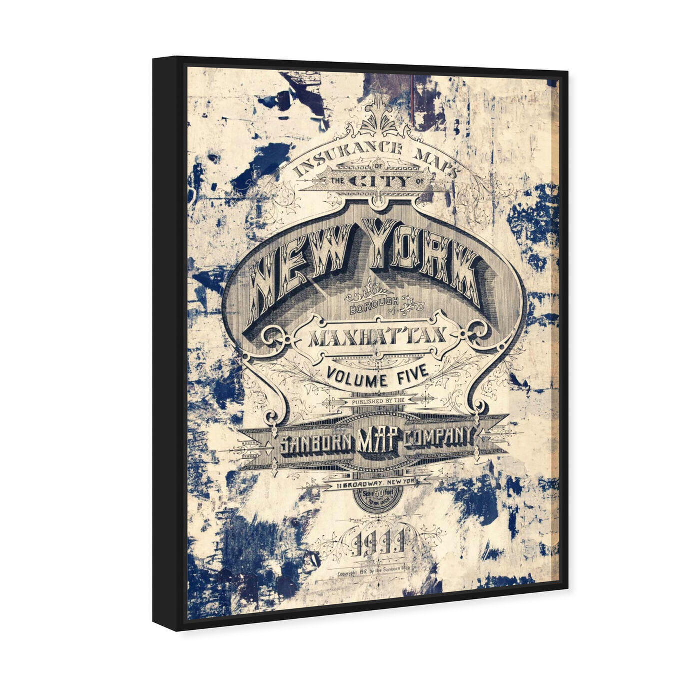 Angled view of New York Insurance featuring advertising and posters art.