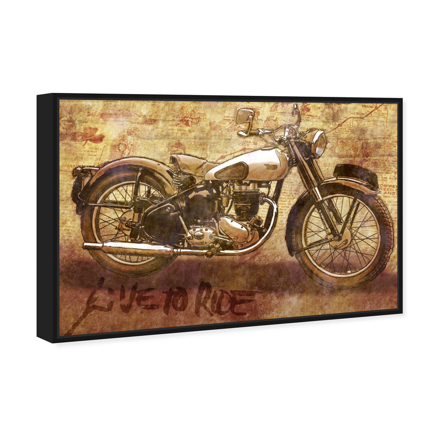 Angled view of Live to Ride featuring transportation and motorcycles art.