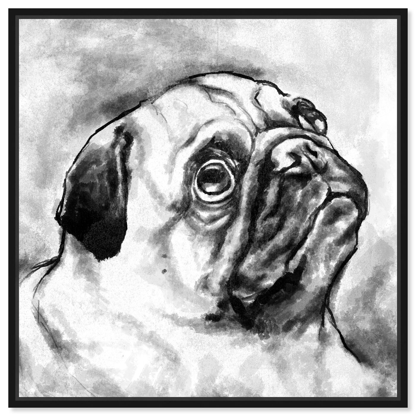 Front view of Pug I featuring animals and dogs and puppies art.
