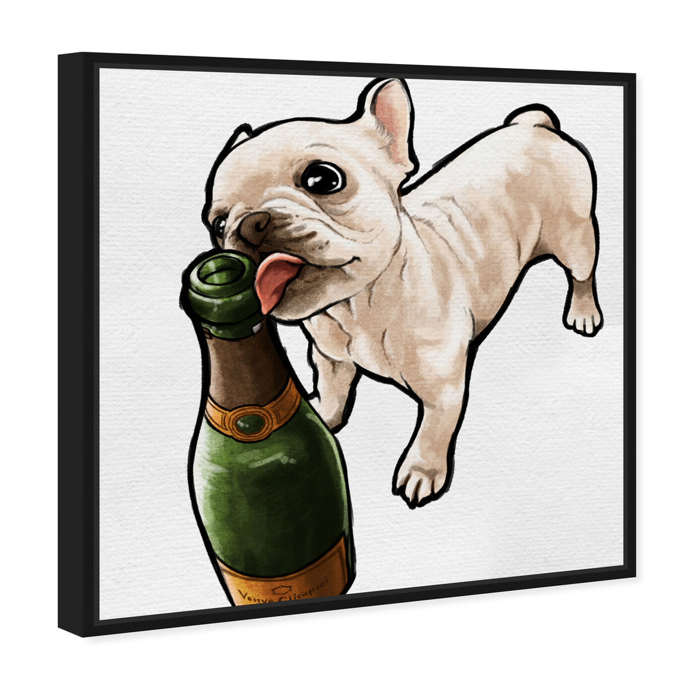 Angled view of Frenchie and Bubbly featuring animals and dogs and puppies art.