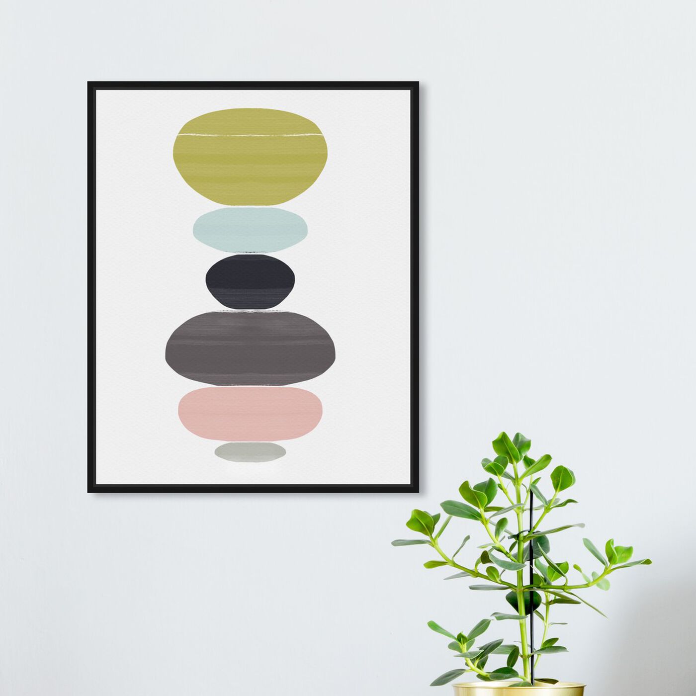 Hanging view of Perfect Balance featuring abstract and shapes art.