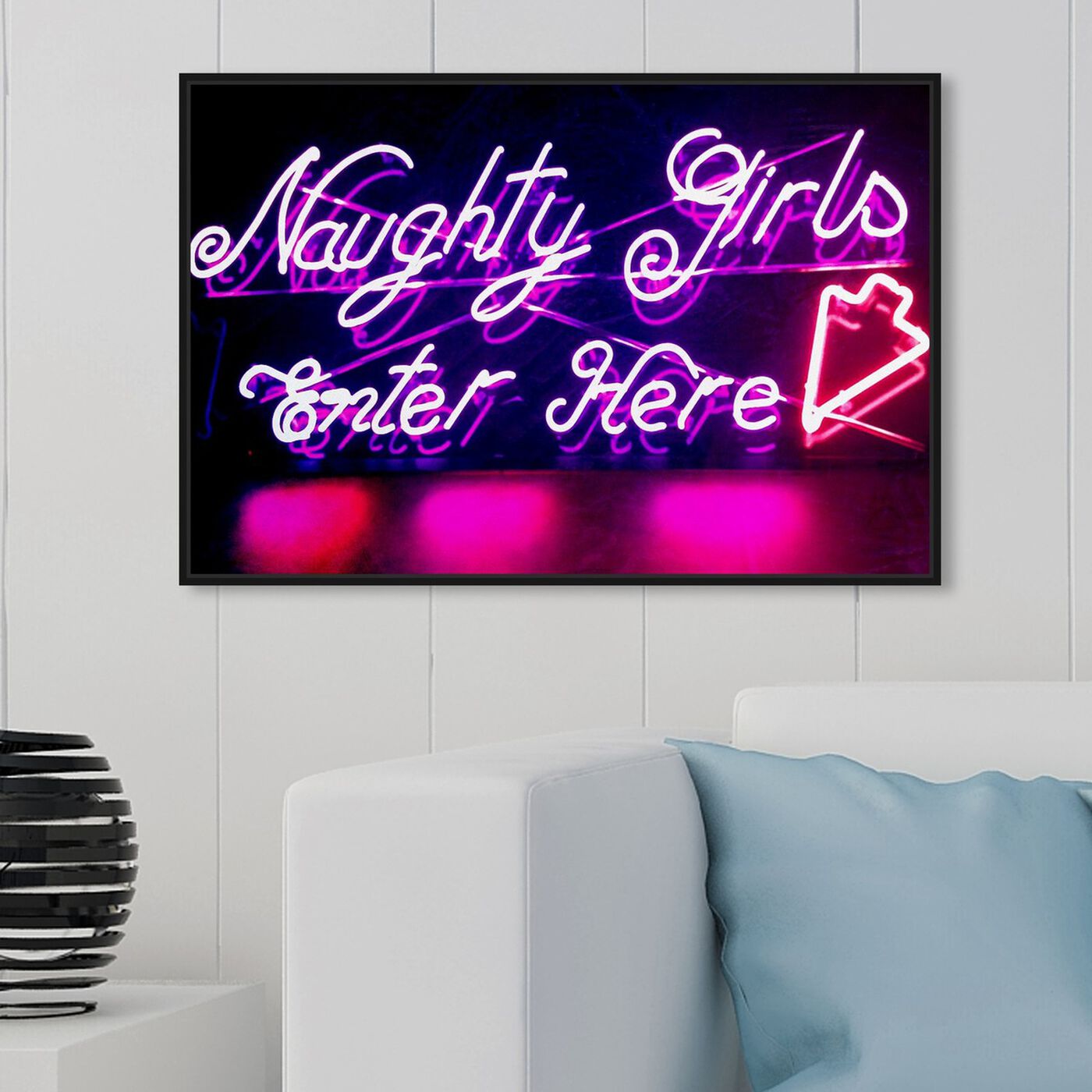 Hanging view of Naughty Girls featuring typography and quotes and funny quotes and sayings art.