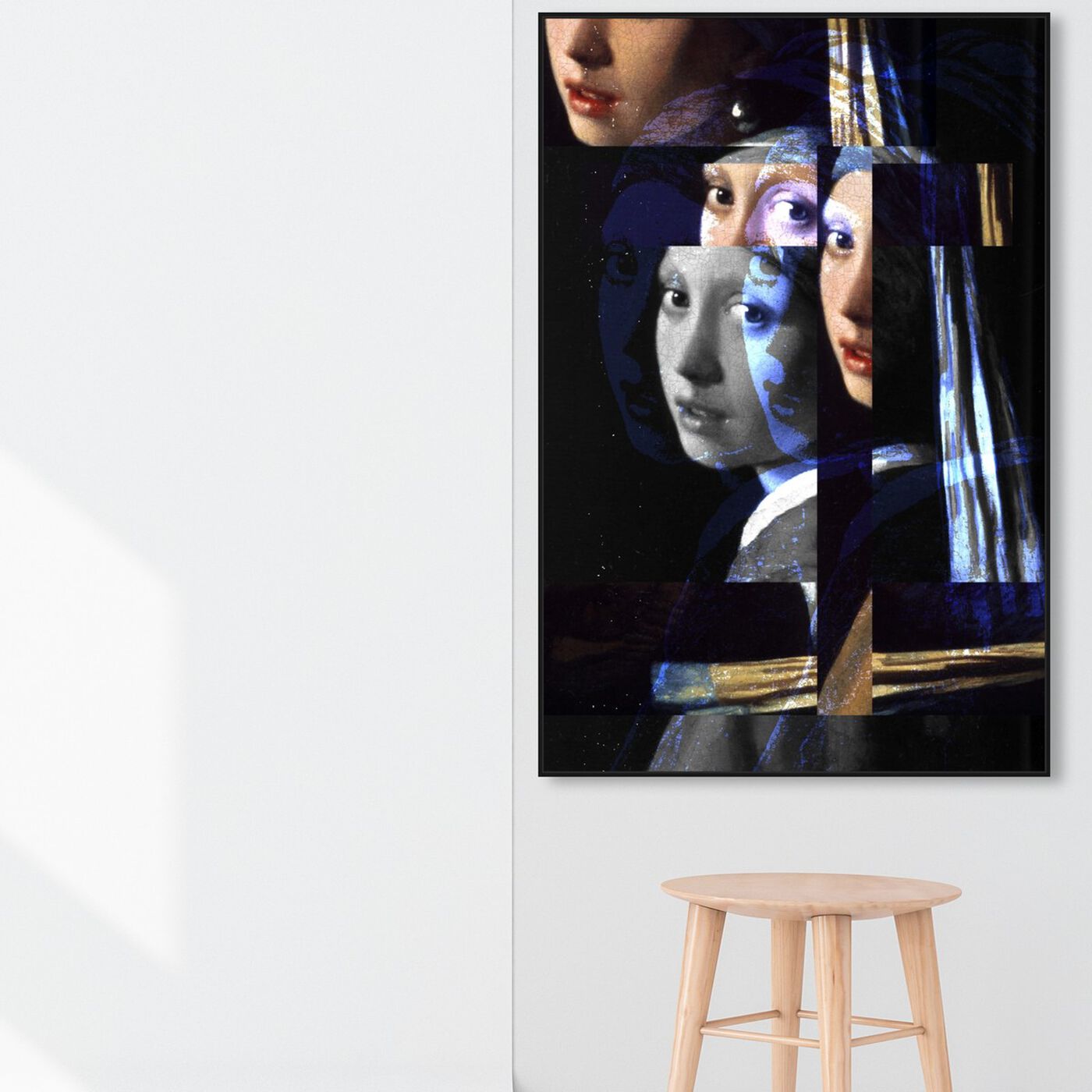 Hanging view of Girl With The Pearl Earring Revised featuring classic and figurative and classical figures art.