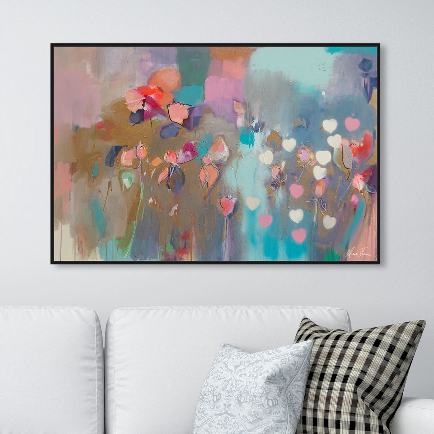Hanging view of You Came to me Like a Song by Michaela Nessim featuring abstract and flowers art.