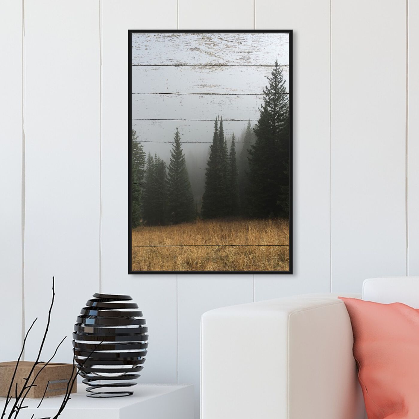 Hanging view of Wood Into The Woods featuring floral and botanical and trees art.