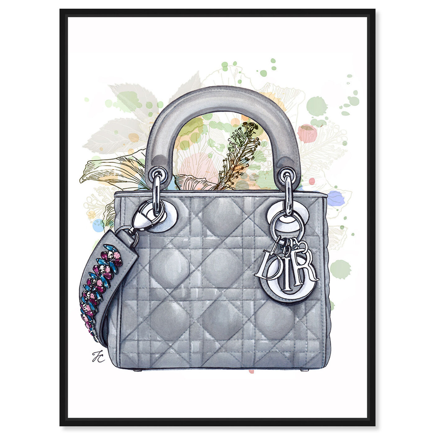 Front view of Doll Memories - Grey Shade featuring fashion and glam and handbags art.
