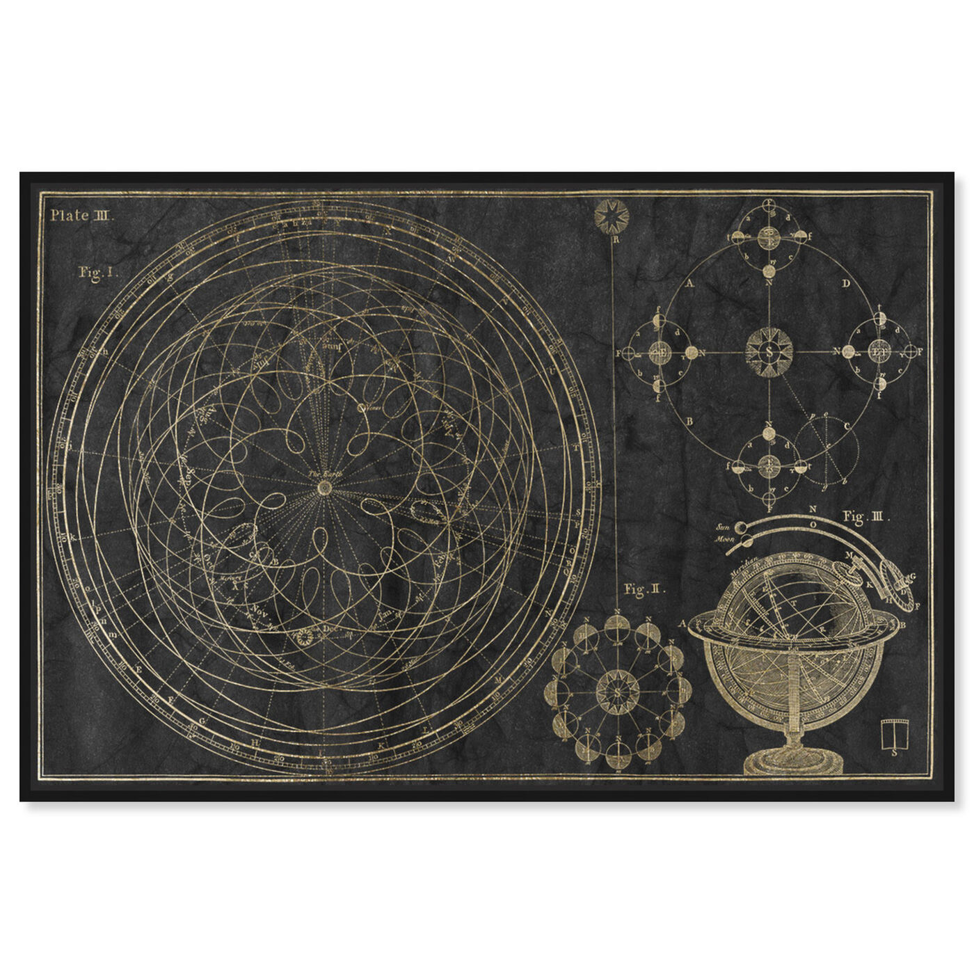 Front view of Floreali Astronomic Plate featuring astronomy and space and telescopes art.