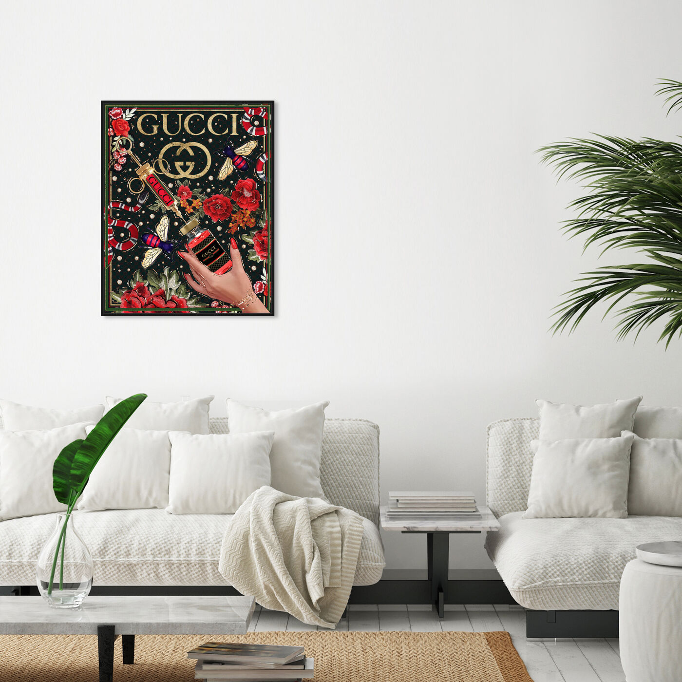 Hanging view of Red Still Life Injection featuring fashion and glam and fashion lifestyle art.