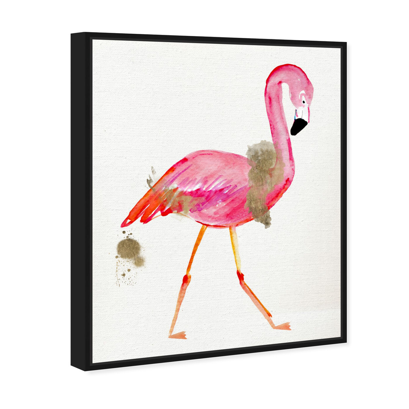 Angled view of Glam Flamingo featuring animals and birds art.