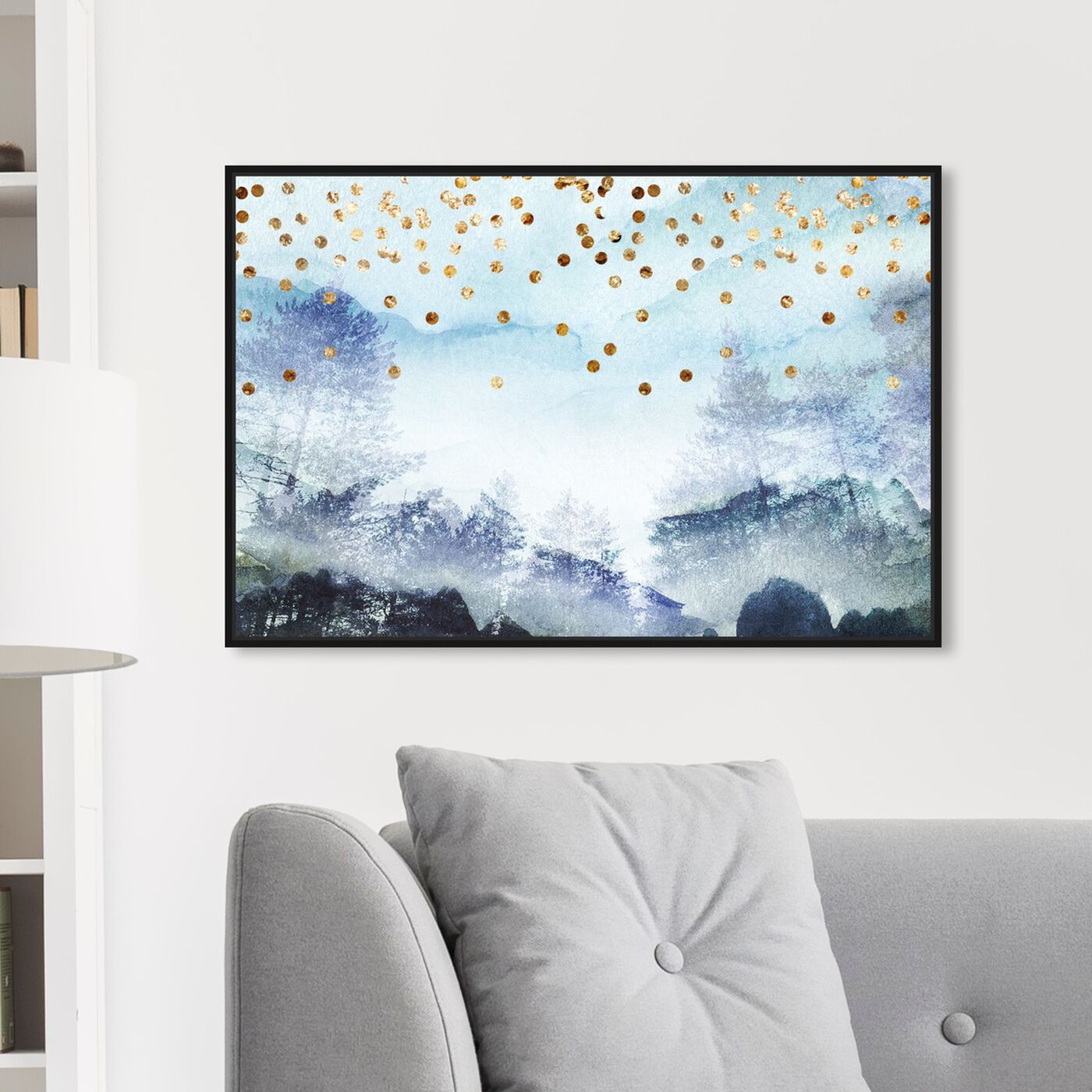 Hanging view of Summer Mist Collage featuring nature and landscape and forest landscapes art.