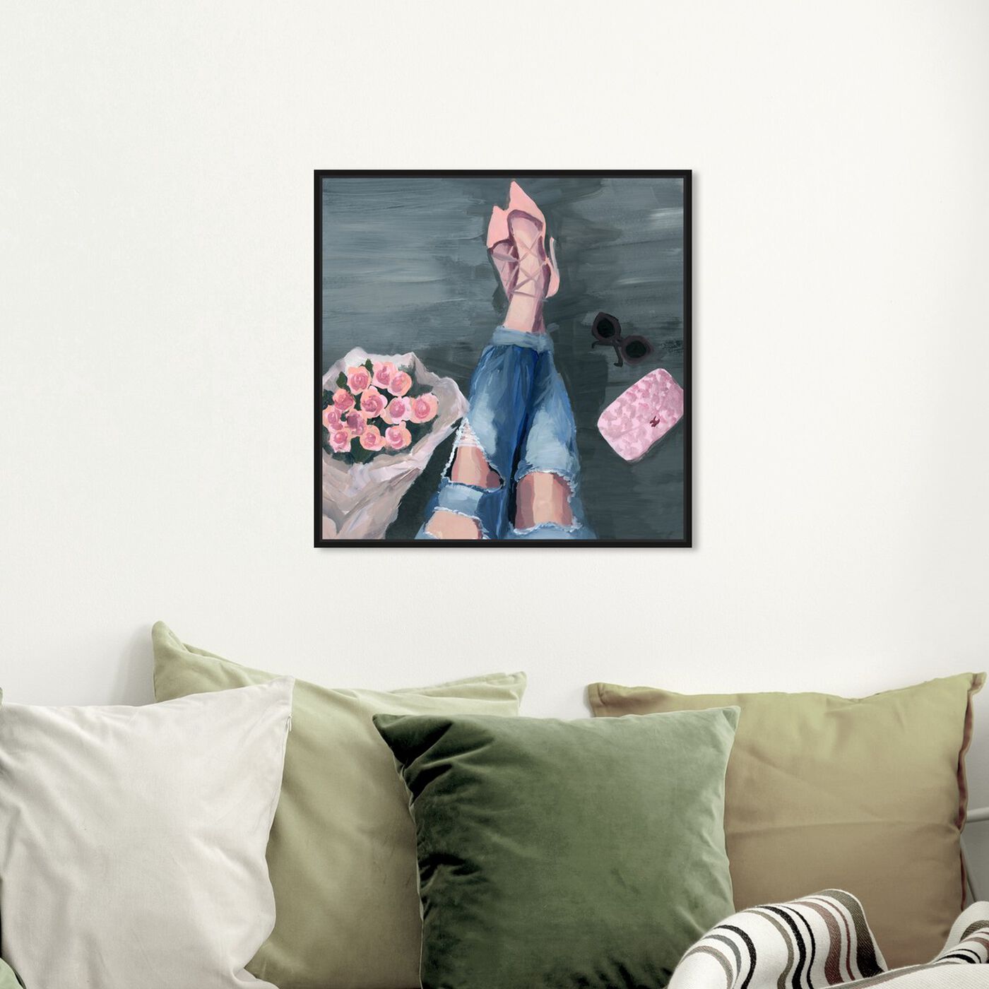 Hanging view of Waiting For You featuring fashion and glam and shoes art.