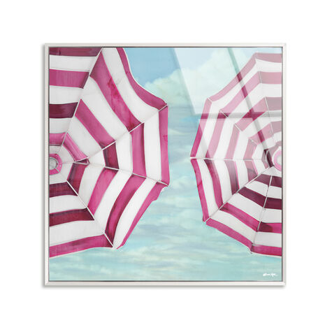 Sun Umbrellas in Miami - Framed Acrylic Art