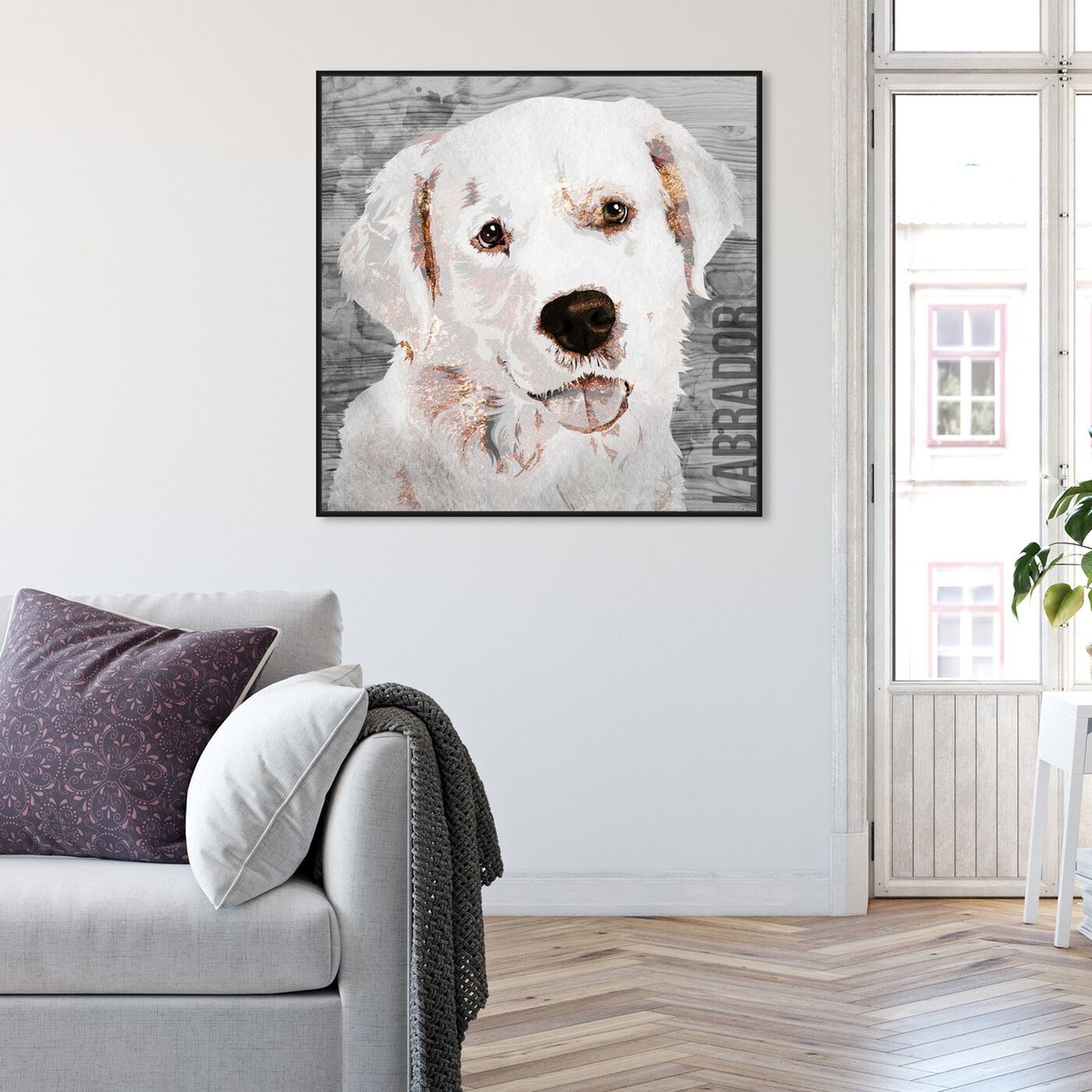 Hanging view of Love my Labrador featuring animals and dogs and puppies art.