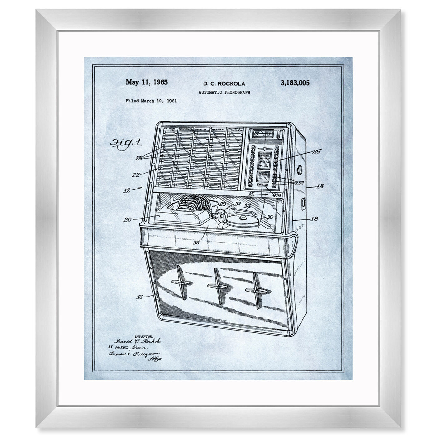 Front view of Rockola Jukebox 1965 featuring music and dance and music instruments art.