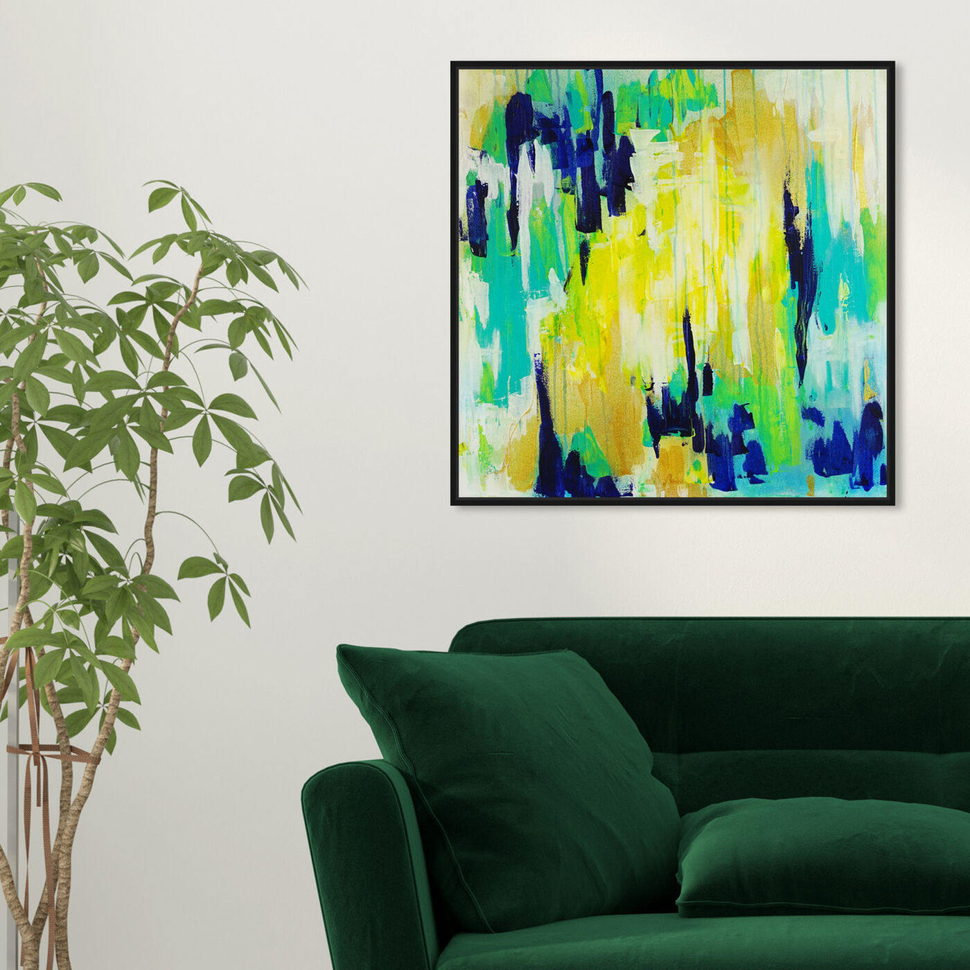 Hanging view of Marissa Anderson-Green Swan Lake featuring abstract and paint art.
