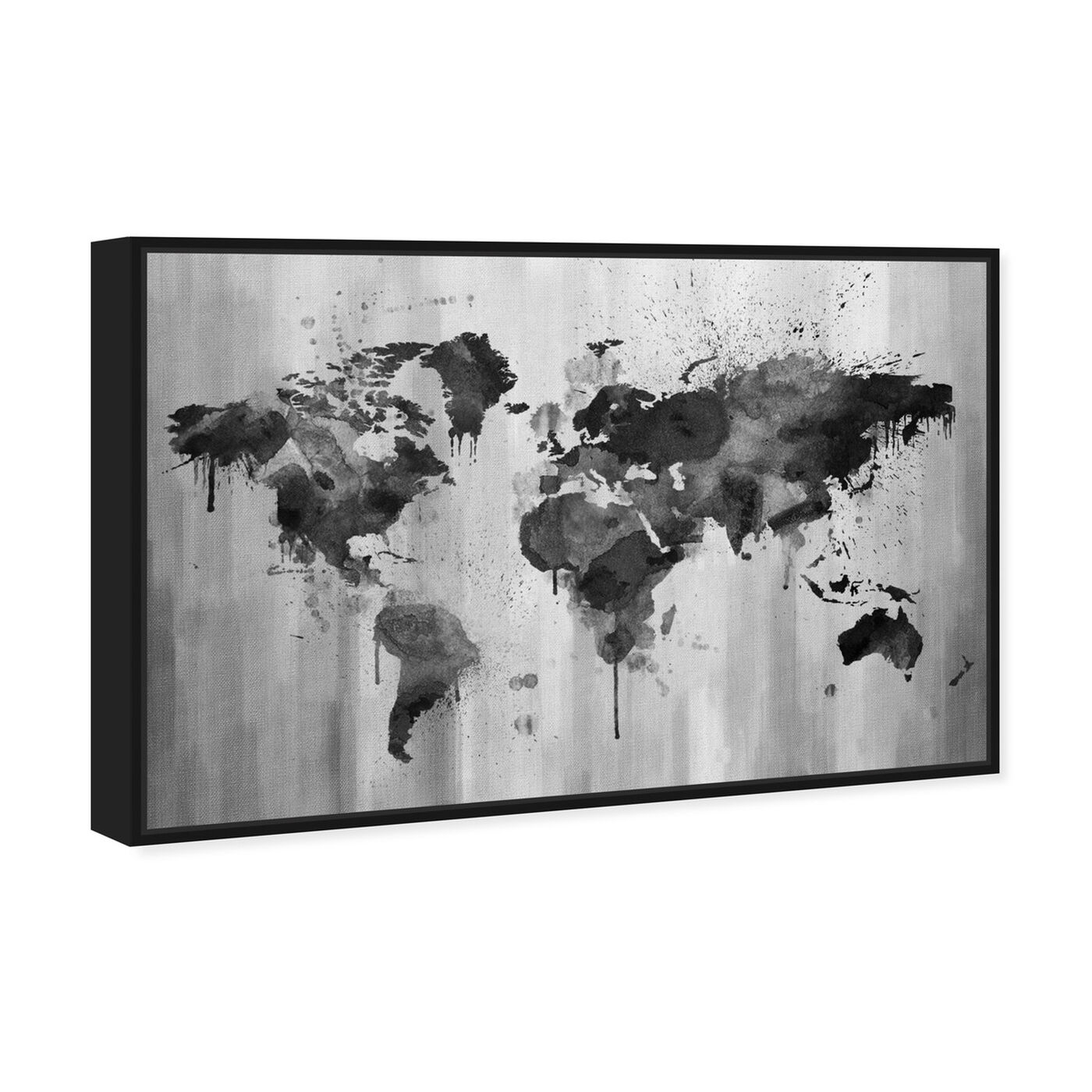 Angled view of Mapamundi Black and White featuring maps and flags and world maps art.