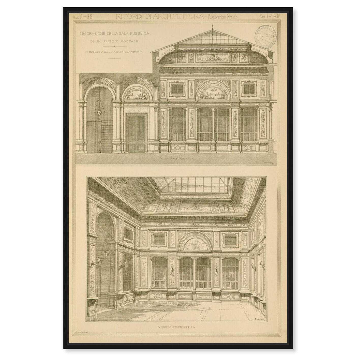 Front view of Decorazione de Ufficio Postale - The Art Cabinet featuring classic and figurative and realism art.