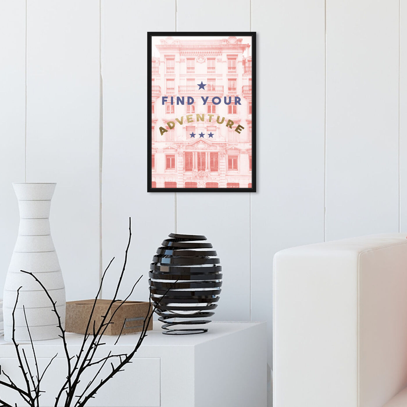 Hanging view of Find Your Adventure Blush featuring typography and quotes and motivational quotes and sayings art.
