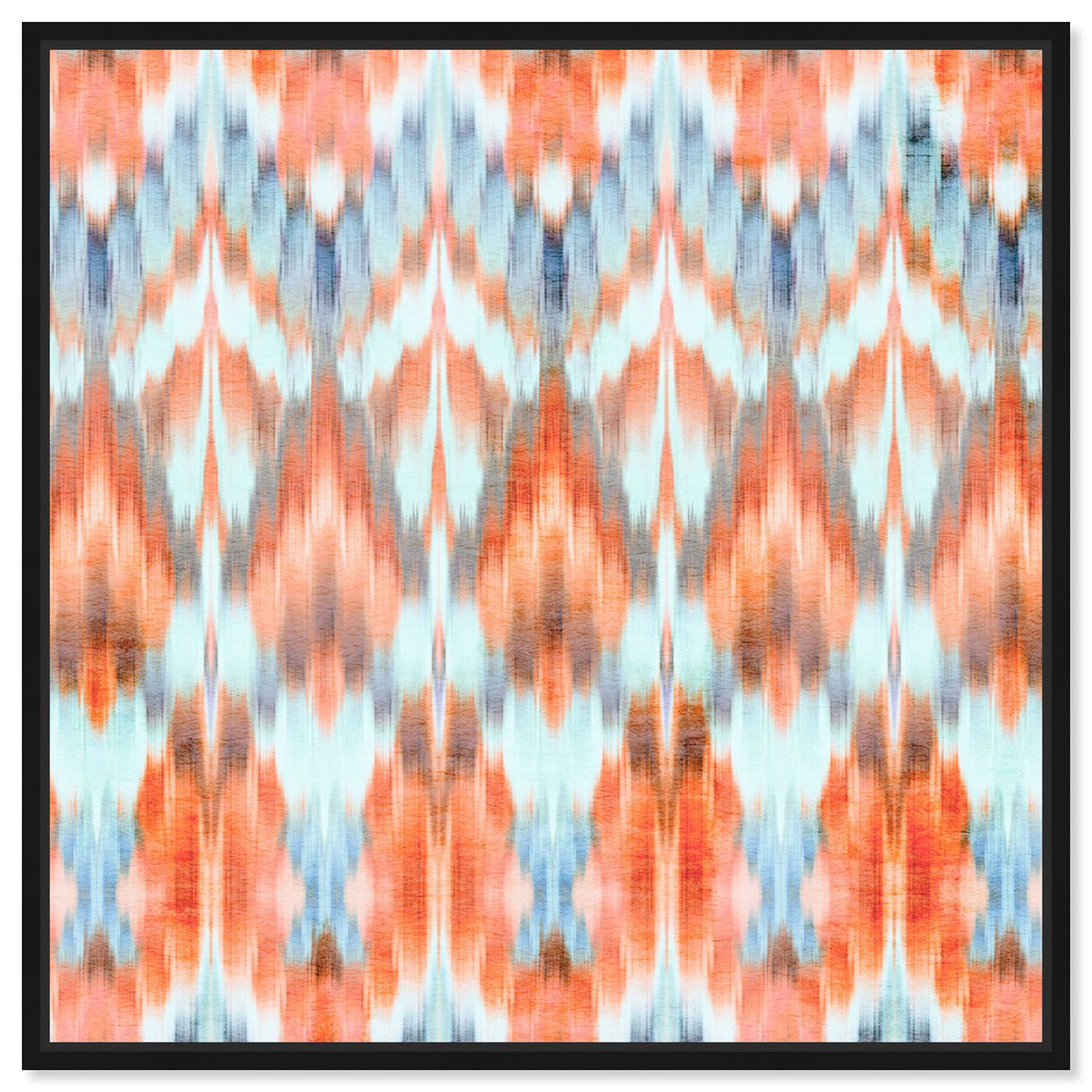 Front view of Peach Bellini With Blues featuring abstract and patterns art.