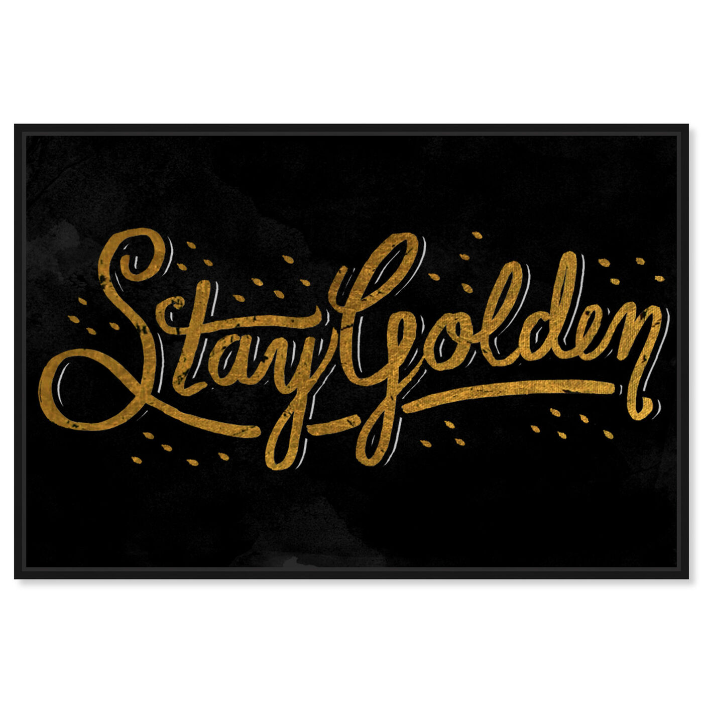 Front view of Stay Golden II featuring typography and quotes and beauty quotes and sayings art.