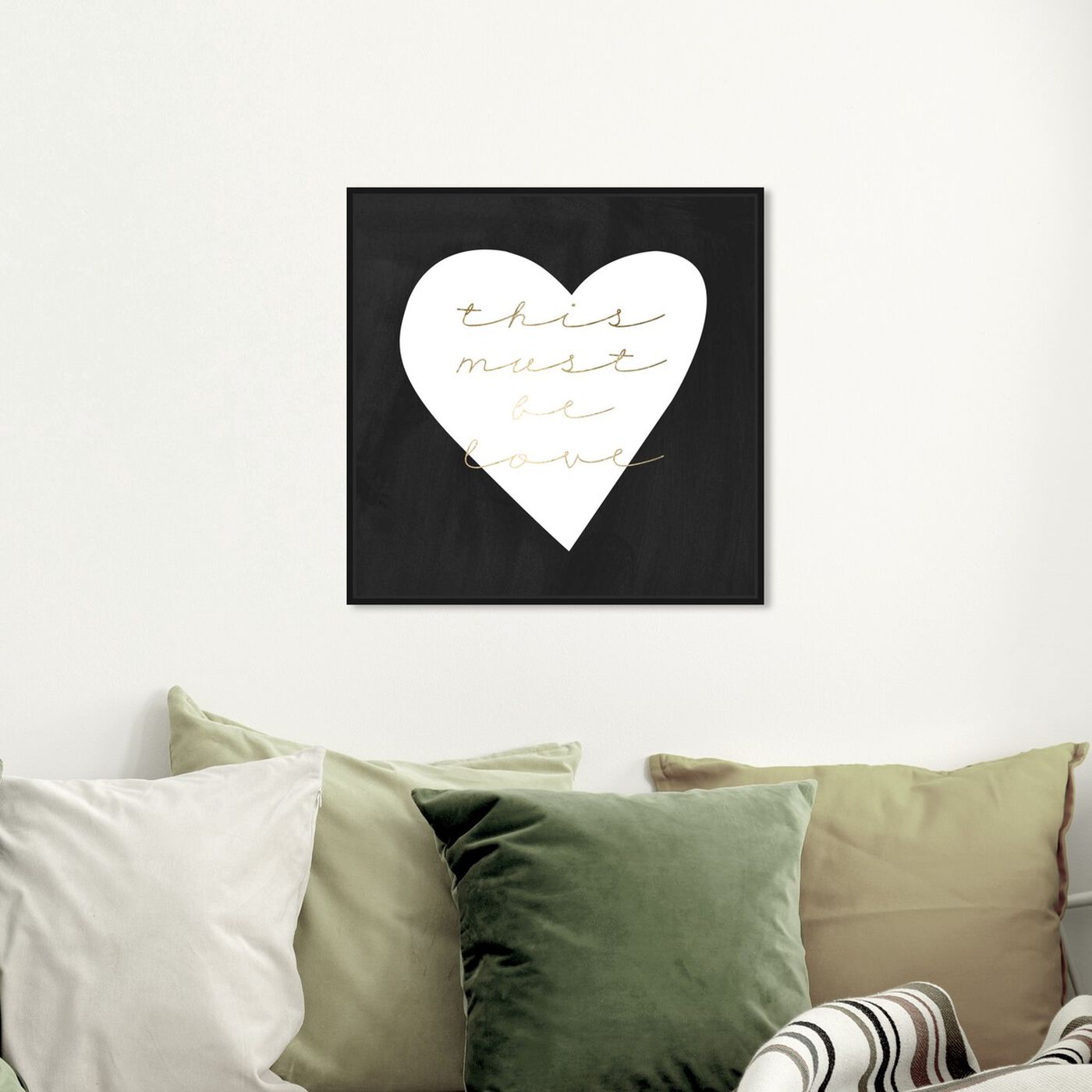 Hanging view of Must be Love featuring typography and quotes and love quotes and sayings art.