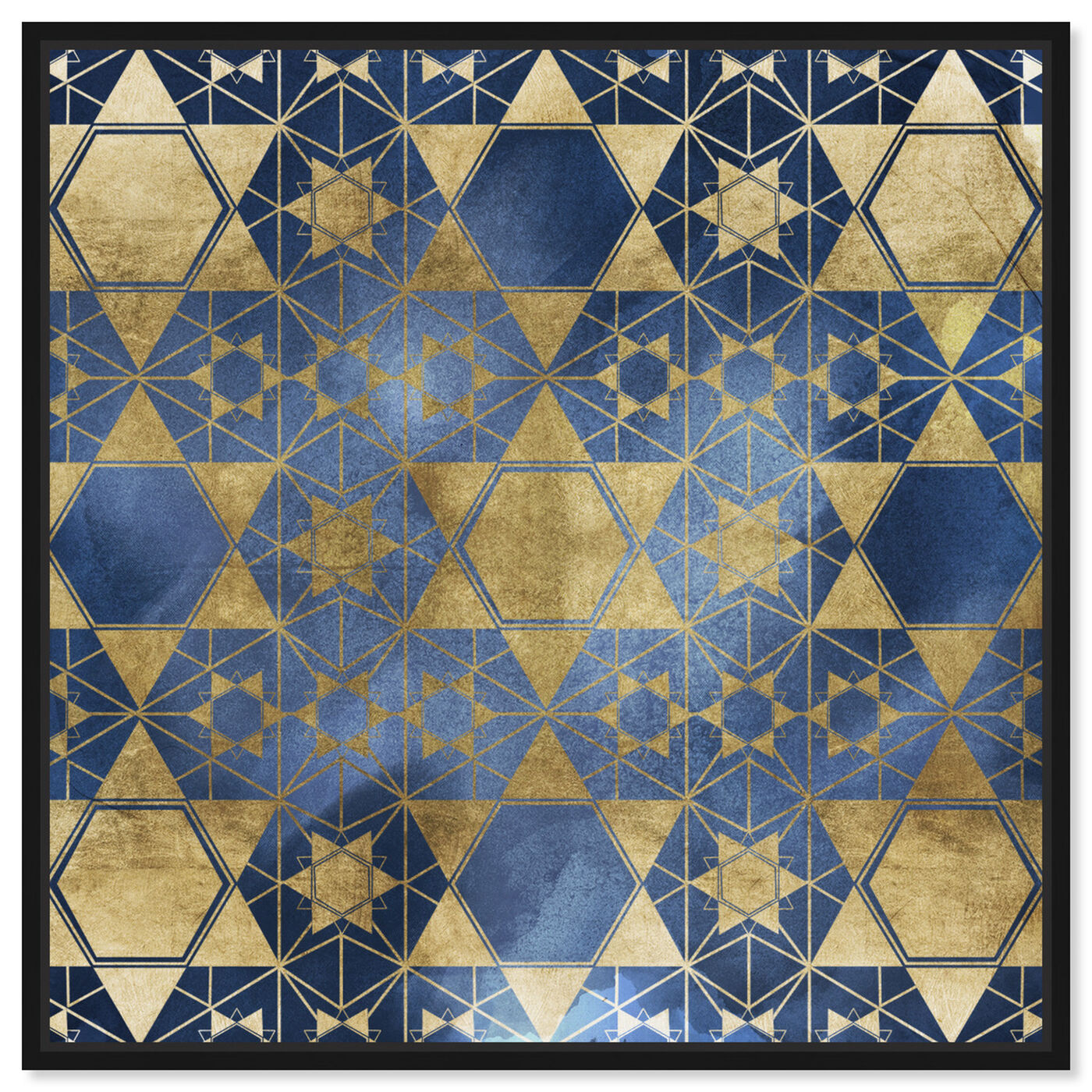 Front view of Golden Blue Star Decorative featuring abstract and patterns art.
