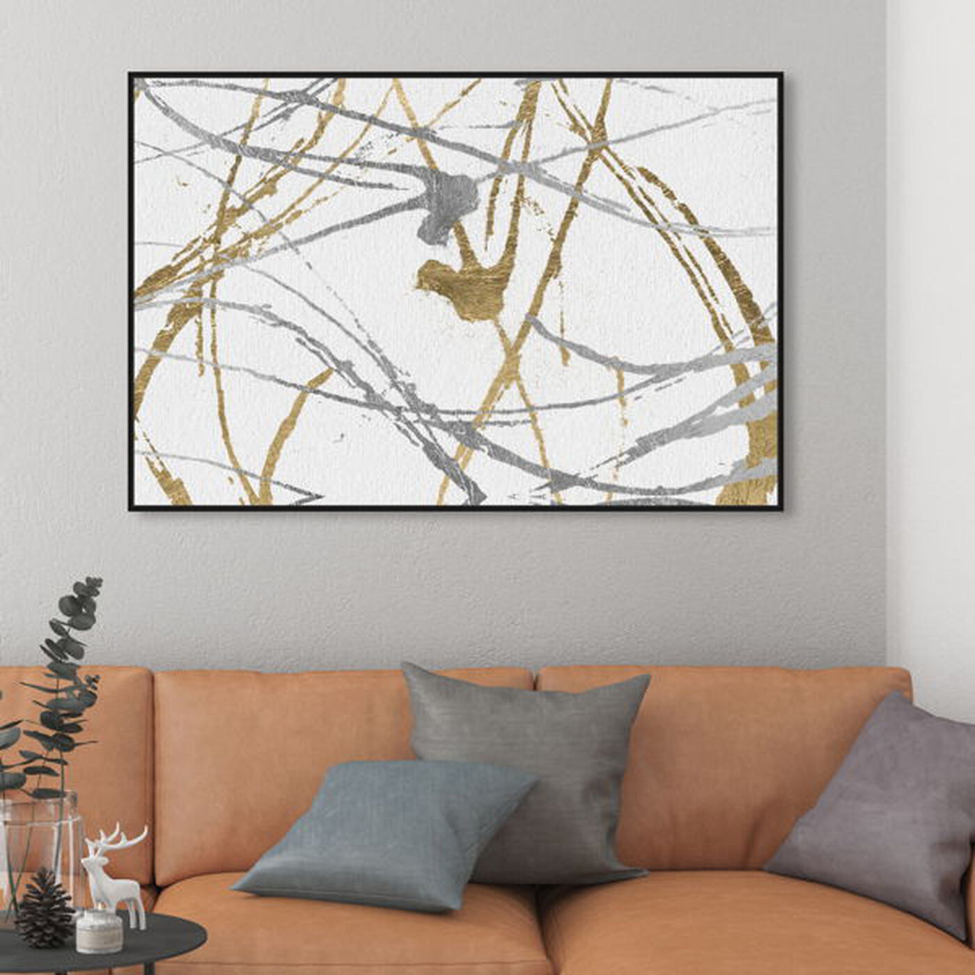 Hanging view of Precious Metals featuring abstract and shapes art.