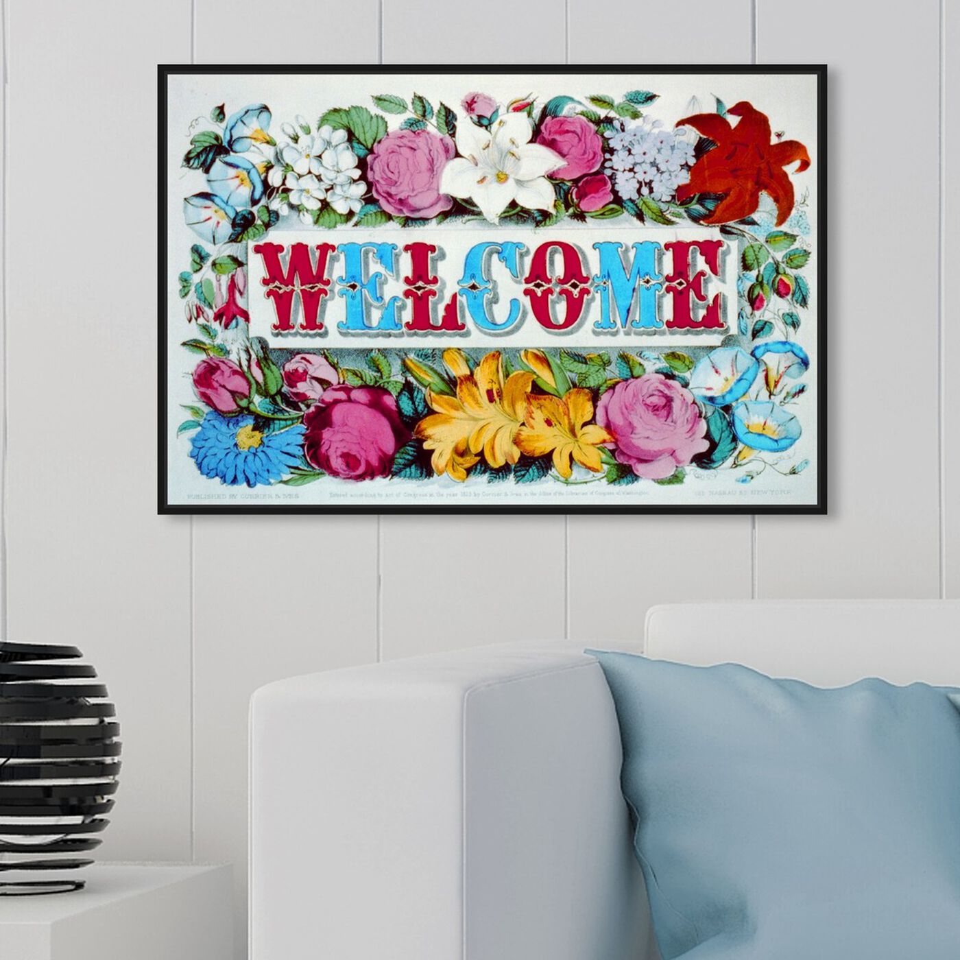 Hanging view of Welcome featuring typography and quotes and family quotes and sayings art.