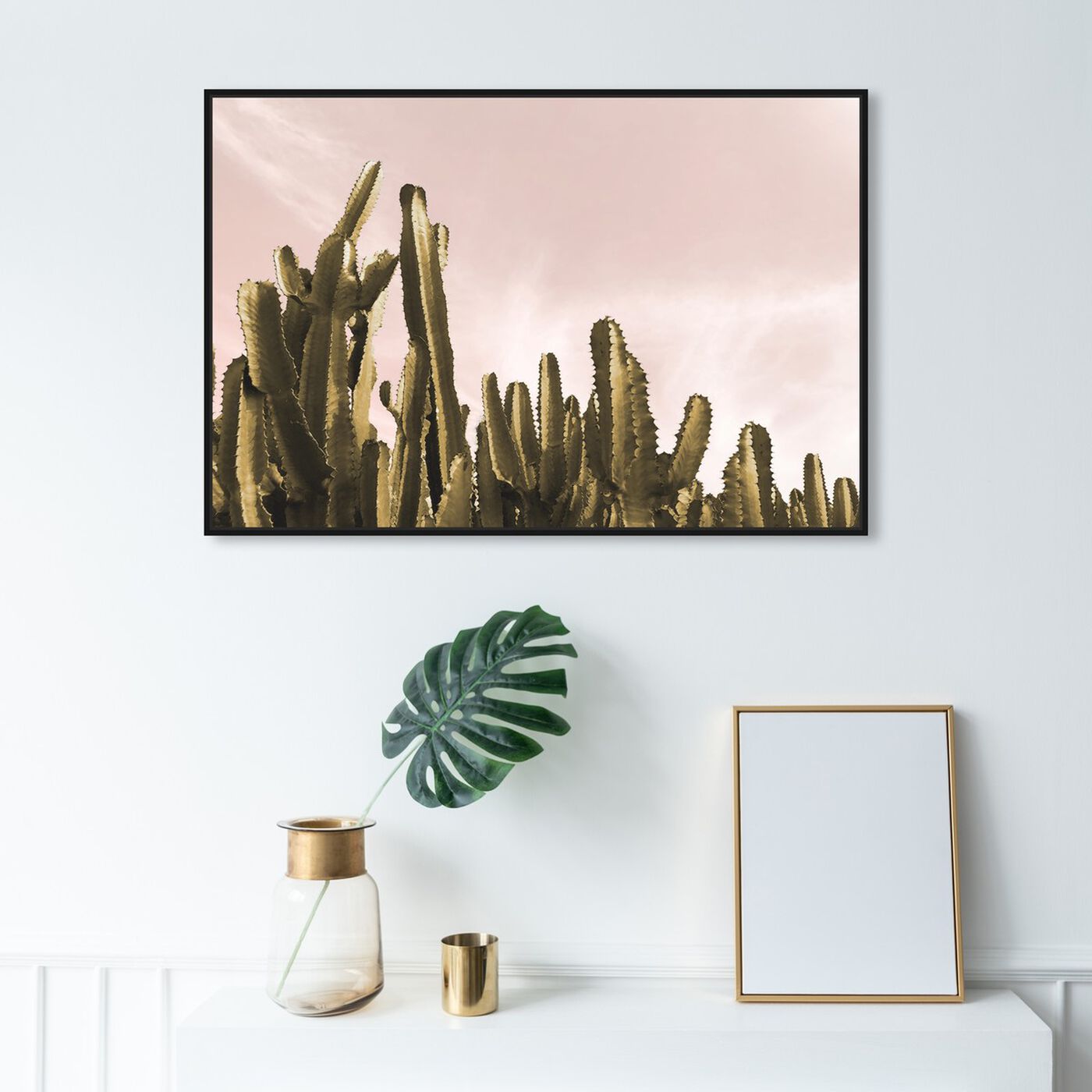 Hanging view of Dream Landscape Cactus featuring floral and botanical and botanicals art.