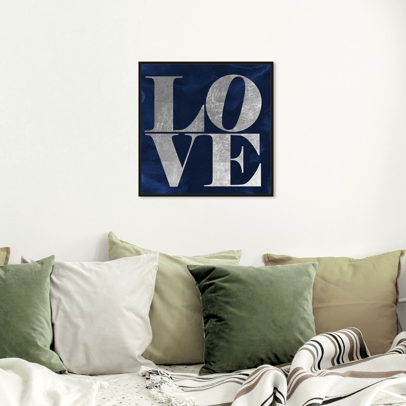 Hanging view of Solid Gold Navy Silver featuring typography and quotes and love quotes and sayings art.