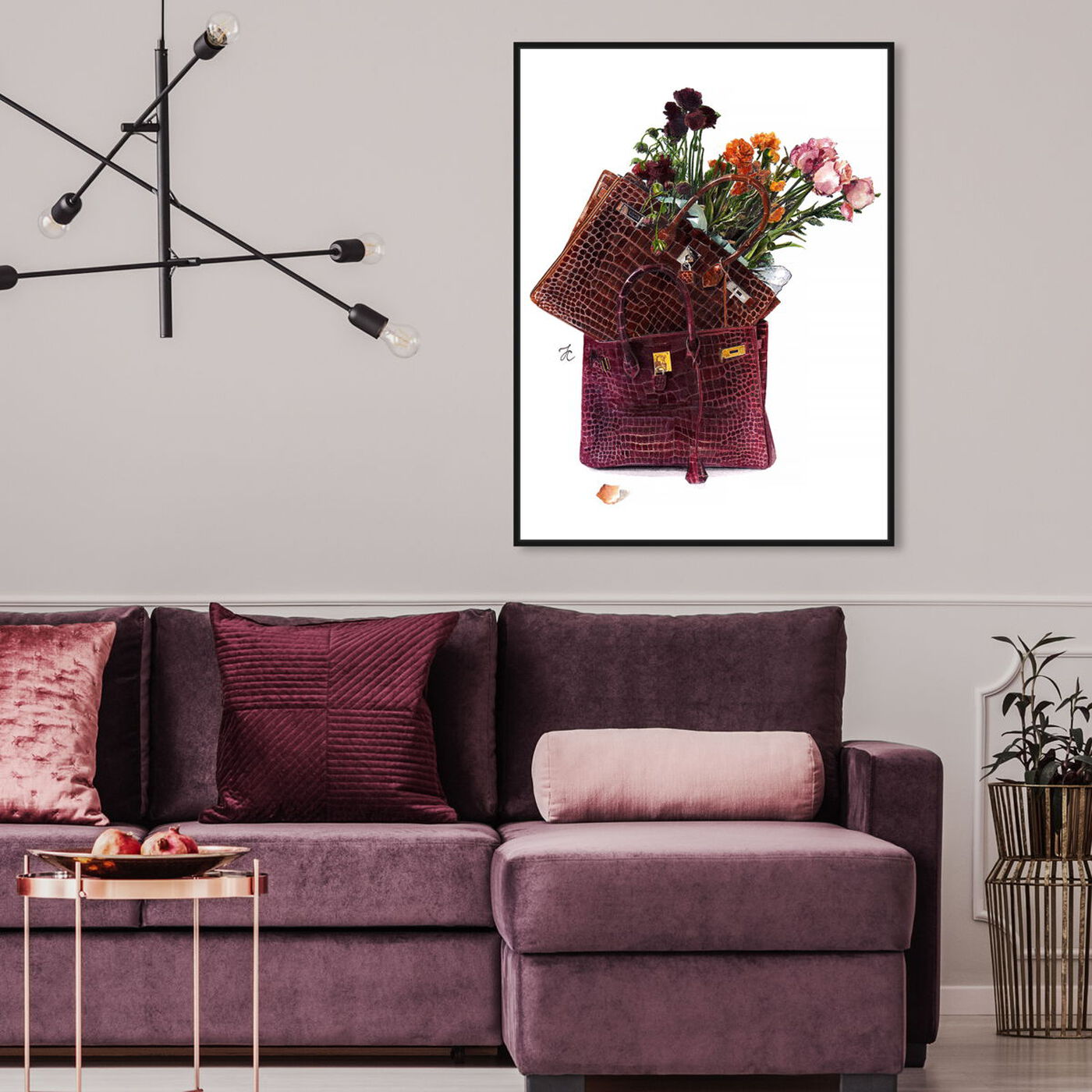 Hanging view of Doll Memories - Flowers featuring fashion and glam and handbags art.