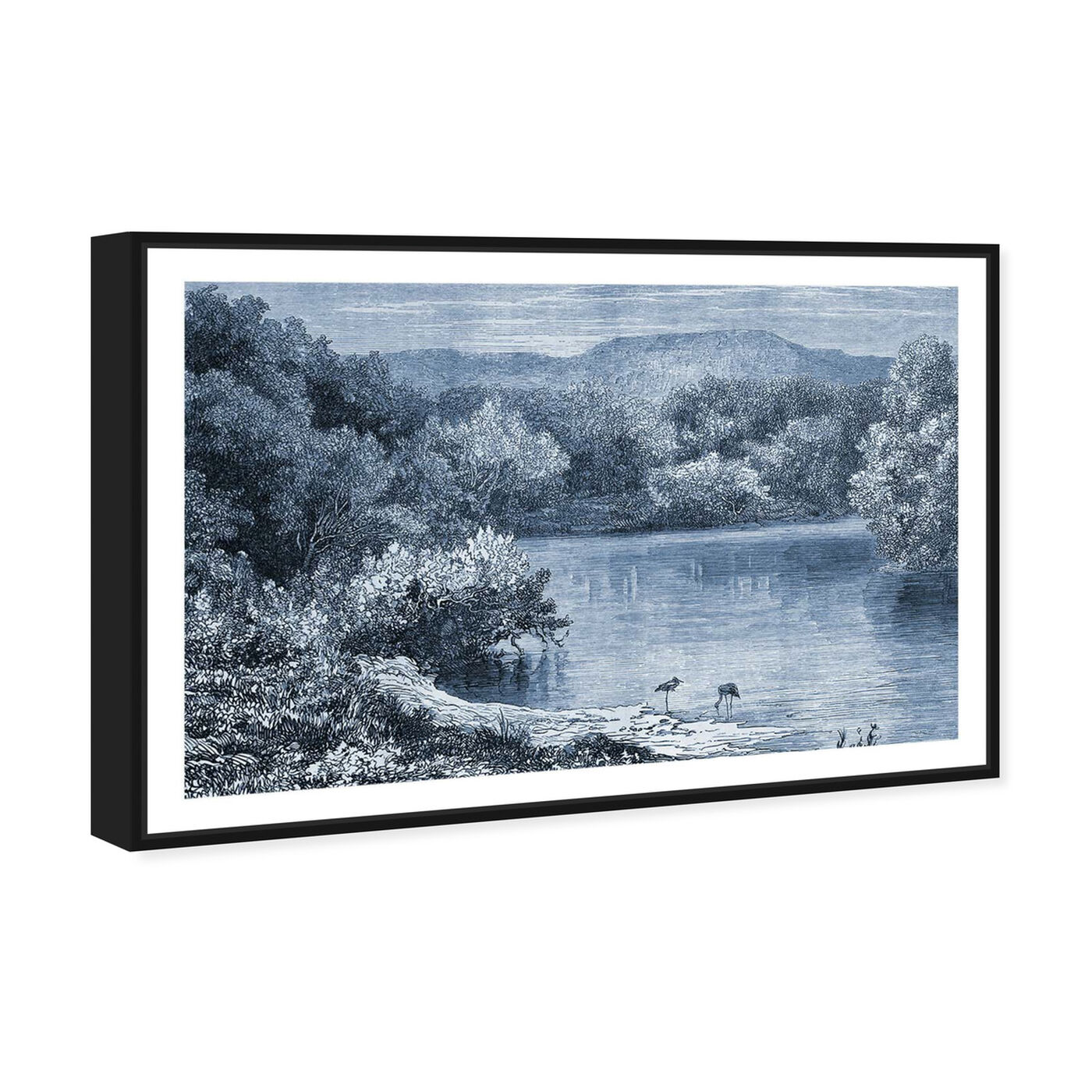 Angled view of Jordan River Engraving featuring nature and landscape and forest landscapes art.