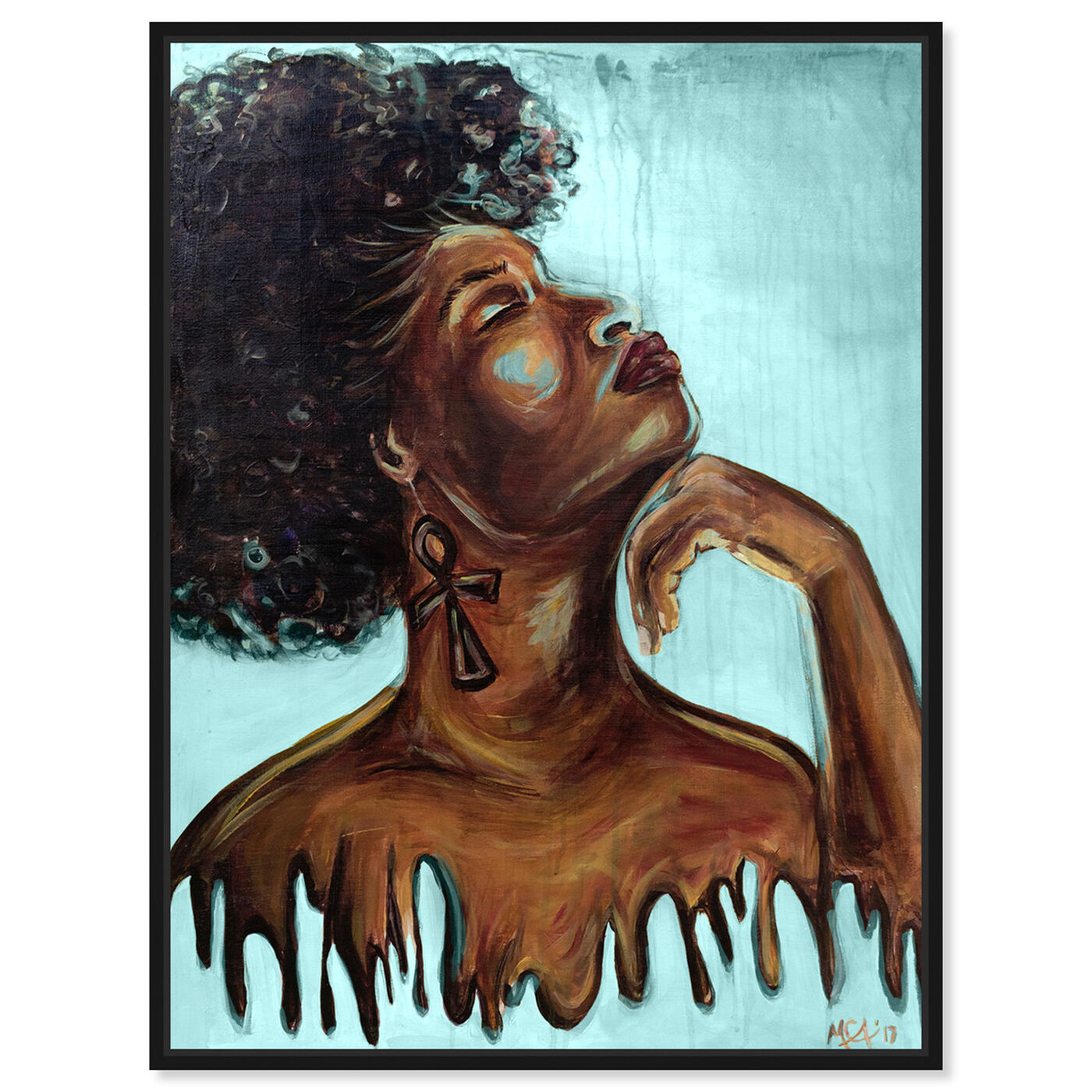Front view of Marissa Anderson - Dripping Melanin Blue featuring fashion and glam and portraits art.