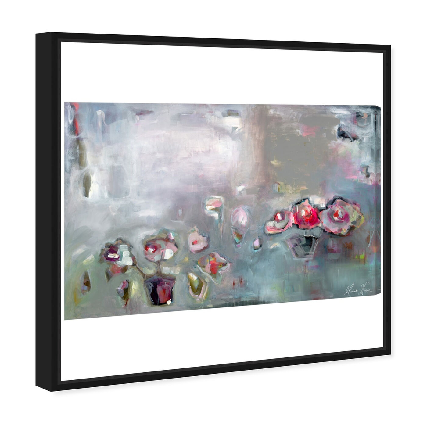 Angled view of Take Time to Breathe by Michaela Nessim Canvas Art featuring abstract and flowers art.