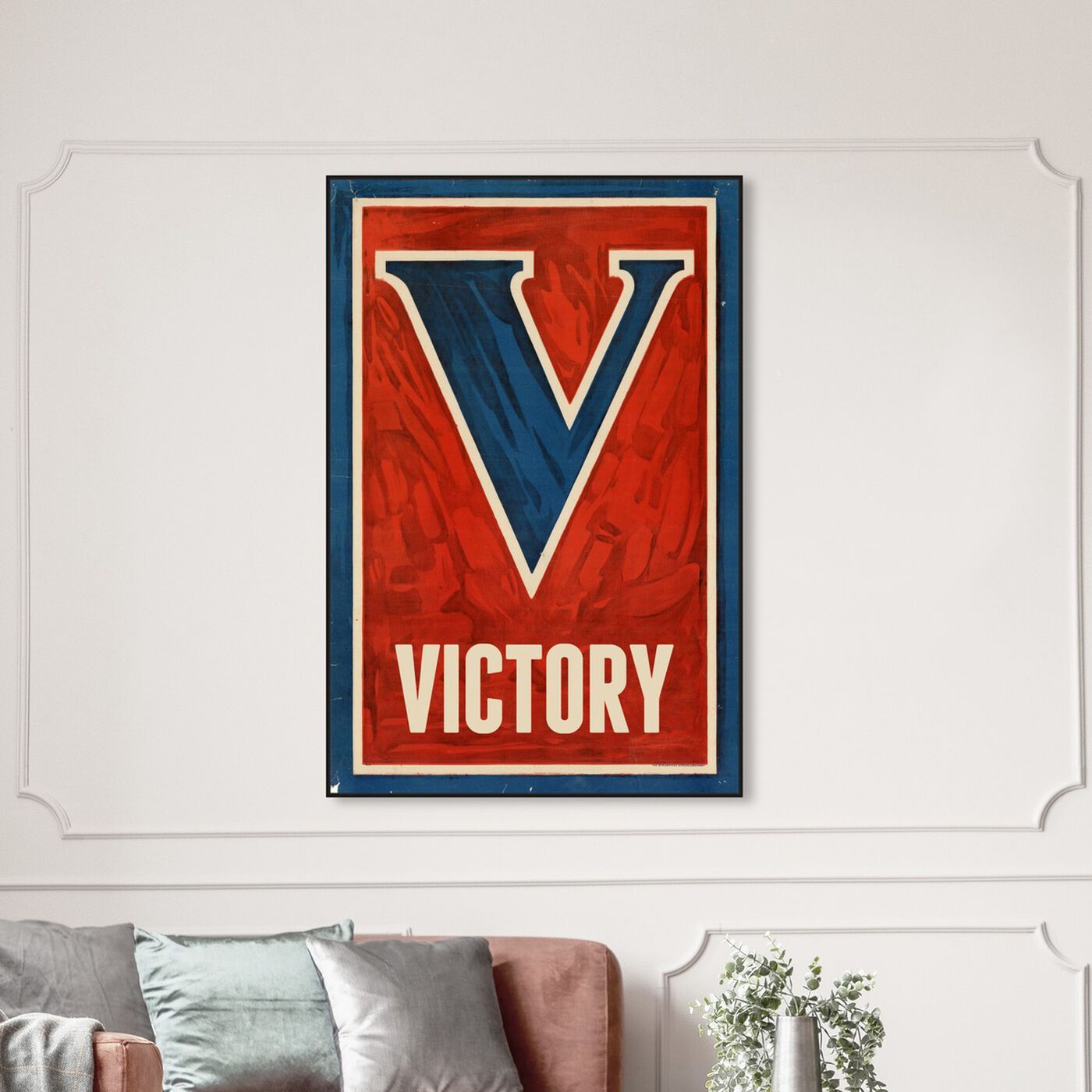 Hanging view of Victory featuring typography and quotes and letters and calligraphy art.