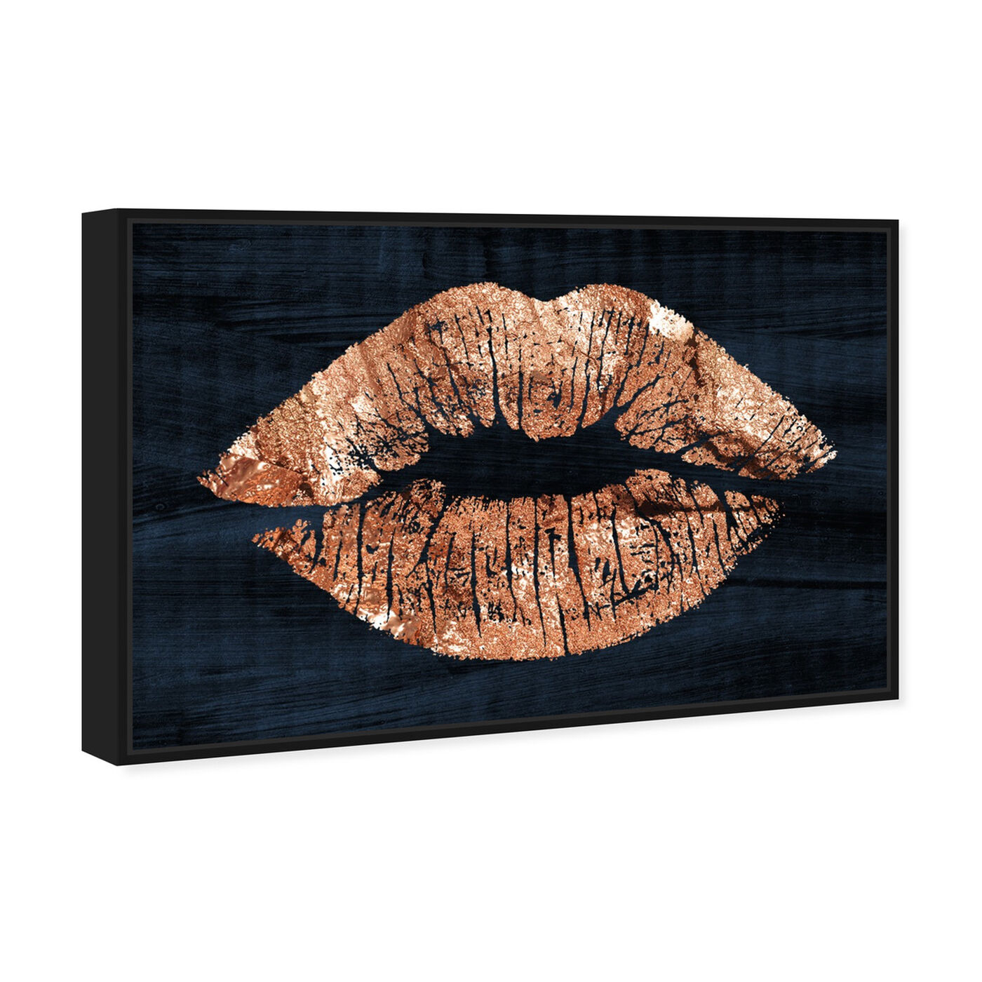 Angled view of Solid Kiss Copper Navy featuring fashion and glam and lips art.