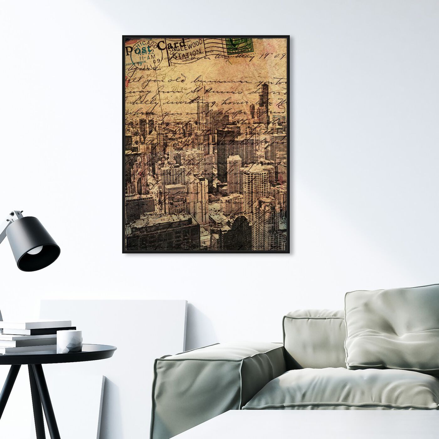 Hanging view of Chicago Skyline I featuring cities and skylines and united states cities art.