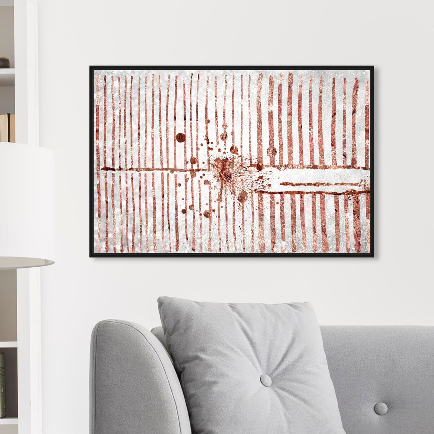 Hanging view of Love Force Field Rose Gold featuring abstract and shapes art.