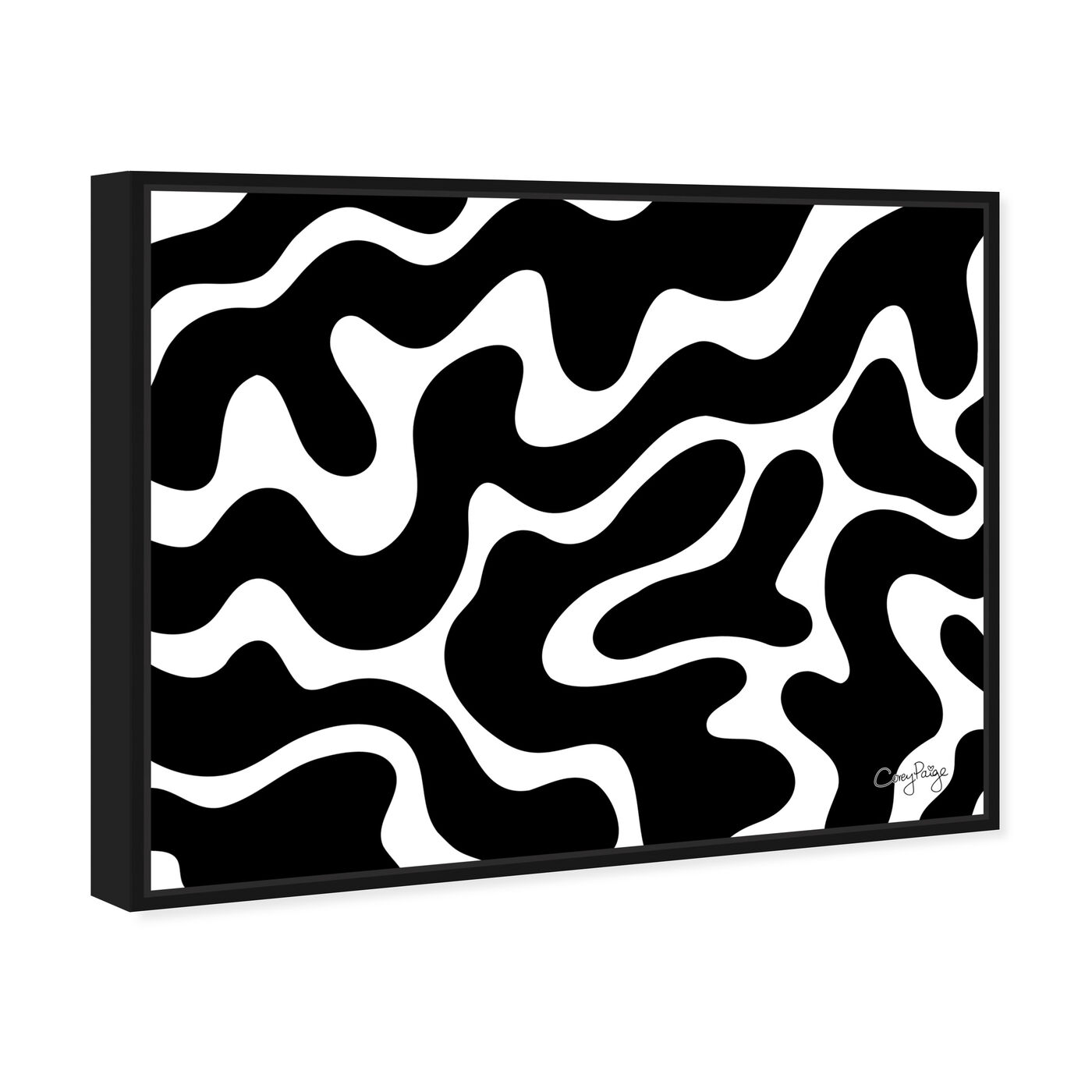 Angled view of Corey Paige - Black & White Abstract featuring abstract and shapes art.