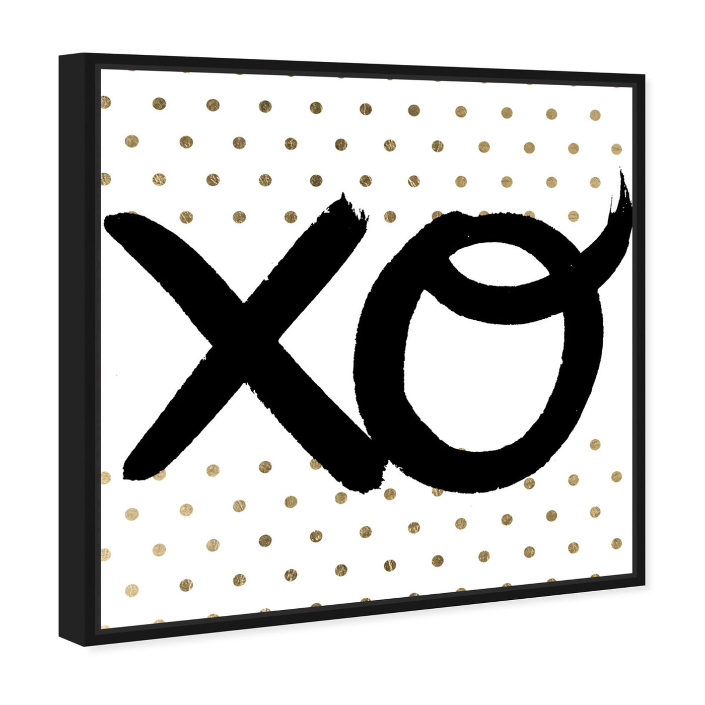 Angled view of XO featuring typography and quotes and signs art.