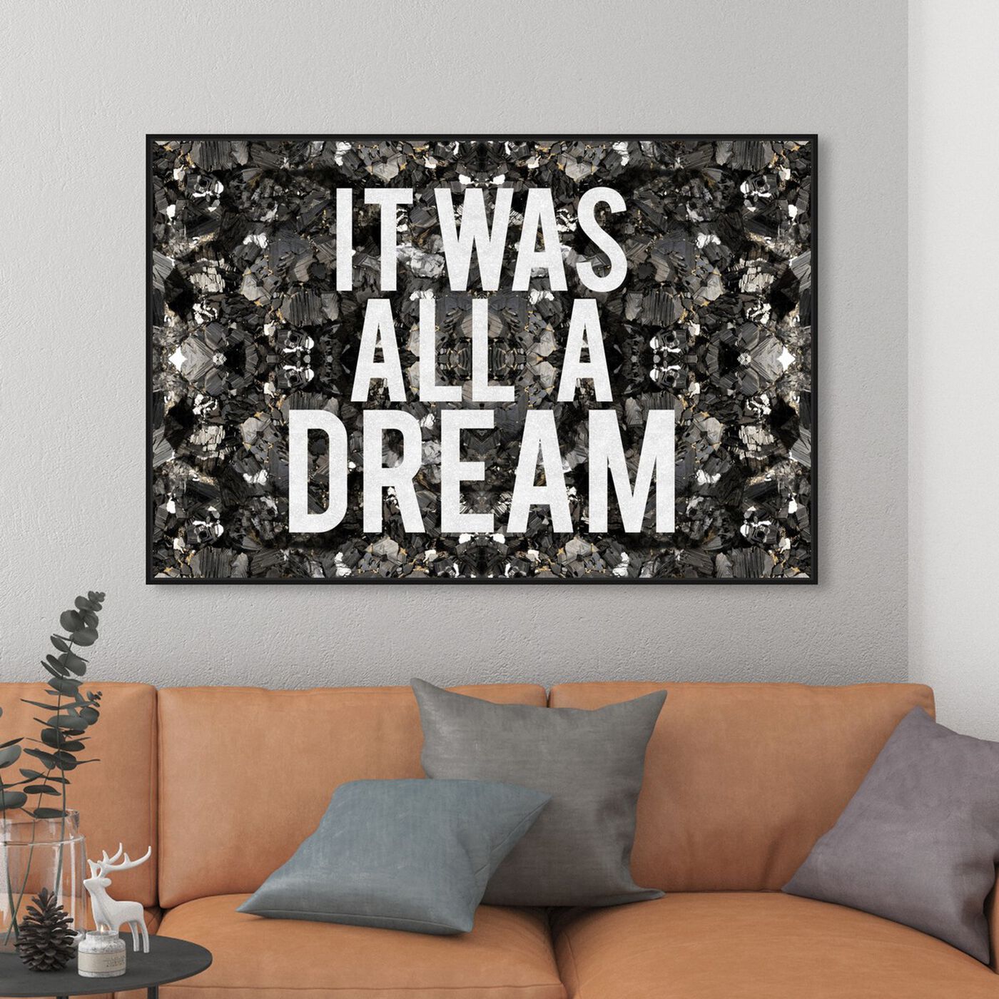 Hanging view of All A Dream Glitter featuring typography and quotes and motivational quotes and sayings art.