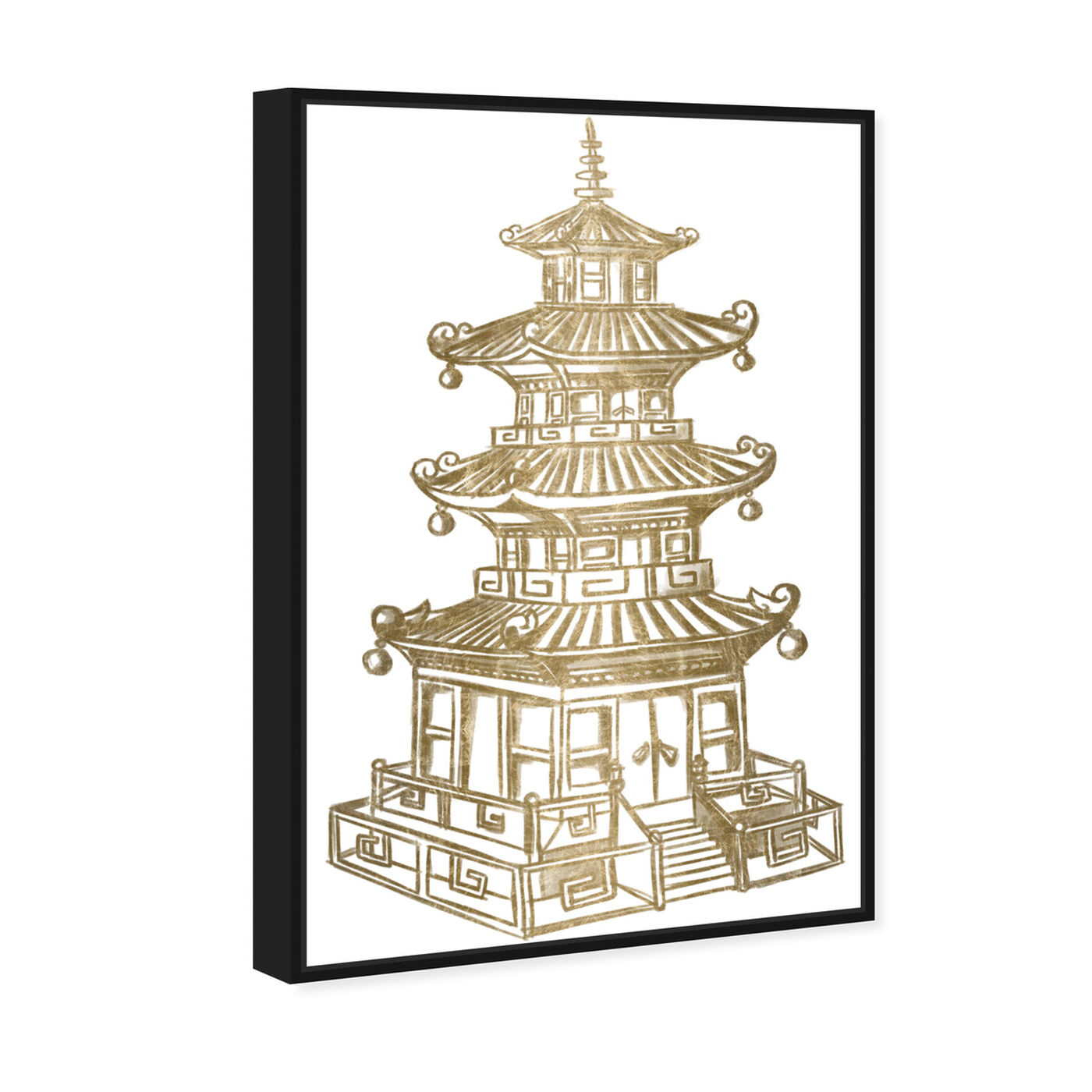 Angled view of Pagoda Gold featuring architecture and buildings and asian buildings art.