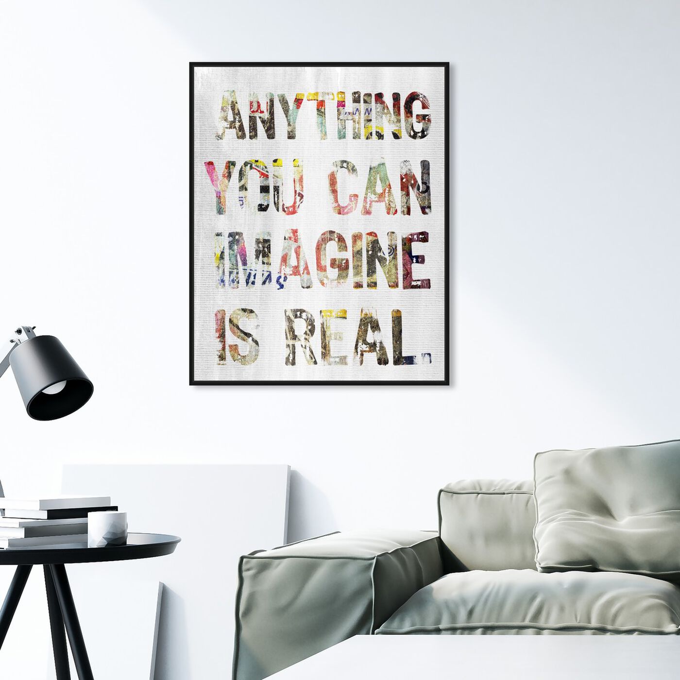 Hanging view of Your Imagination Is Real featuring typography and quotes and quotes and sayings art.