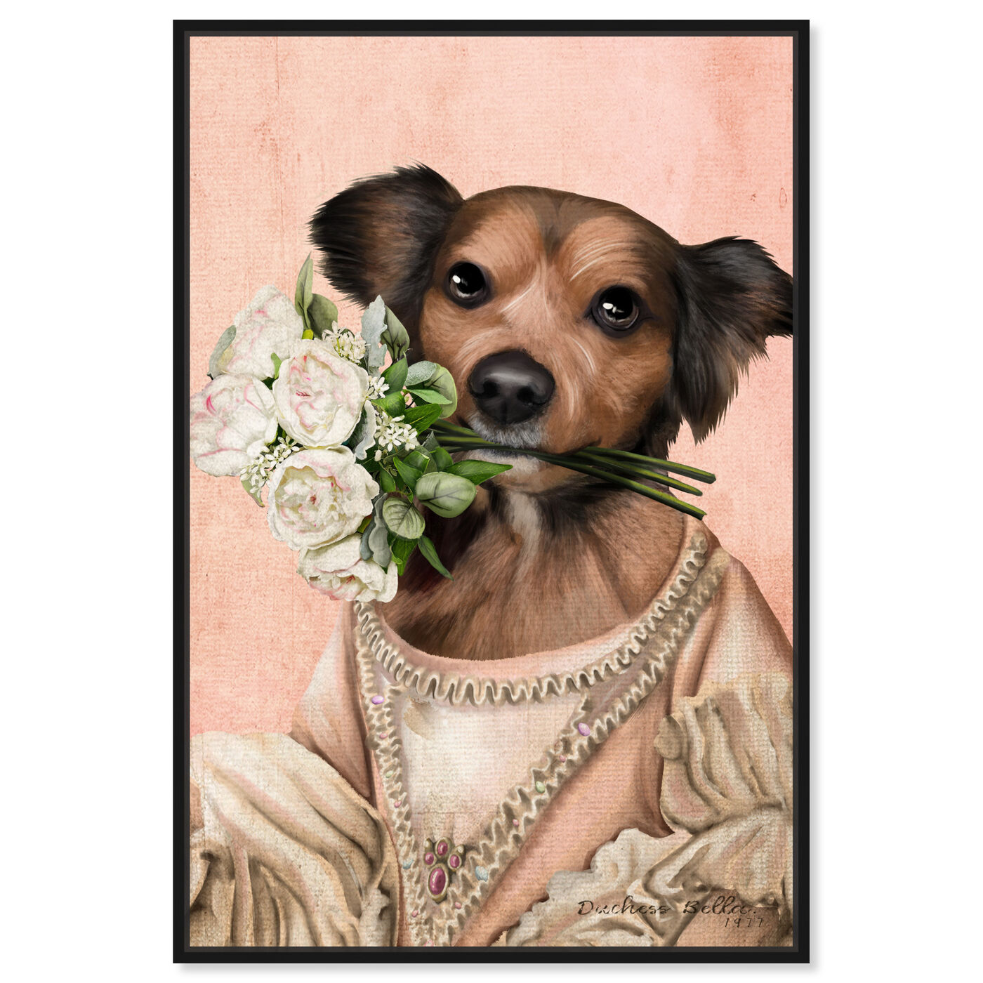 Front view of Elegant Duchess featuring animals and dogs and puppies art.