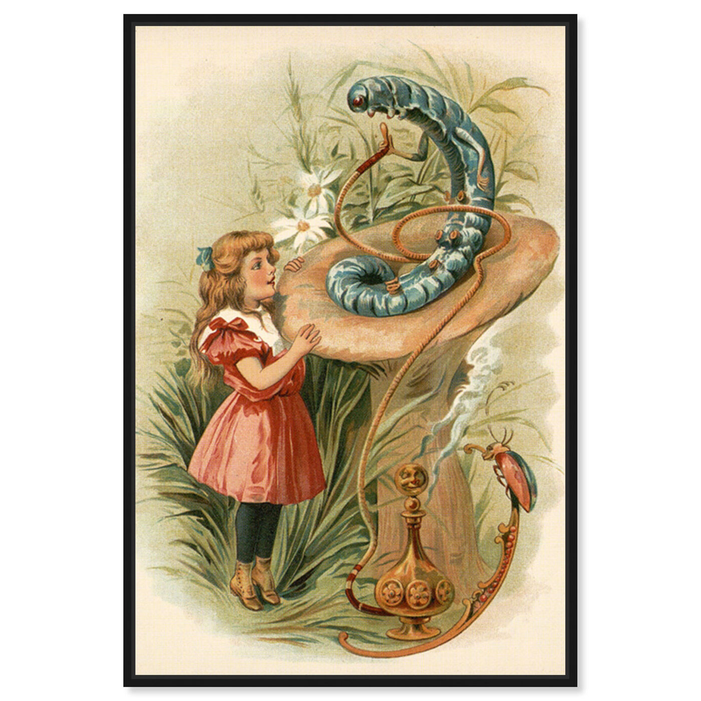 Front view of Alice and the Caterpillar 1898 featuring fantasy and sci-fi and fantasy art.