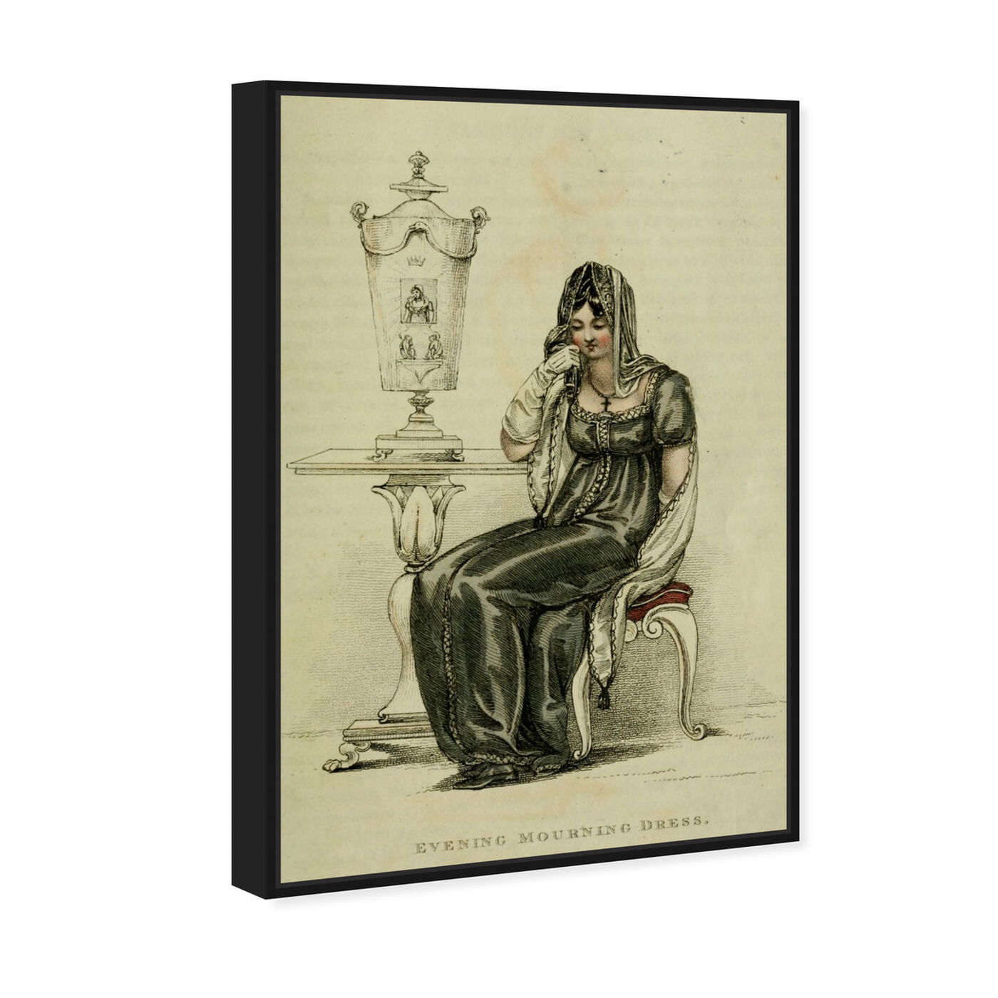 Angled view of Evening Mourning Dress - The Art Cabinet featuring classic and figurative and realism art.
