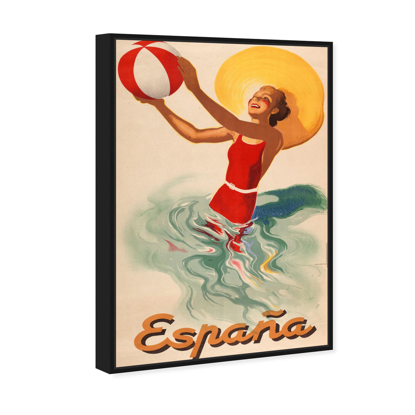 Angled view of Espana Playa 1920s featuring advertising and posters art.