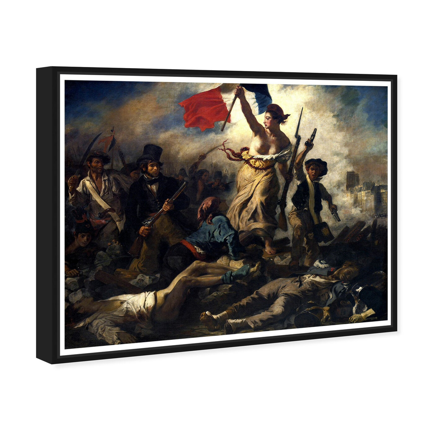 Angled view of Delacroix - La Liberte Guidant Le Peuple featuring classic and figurative and classical figures art.