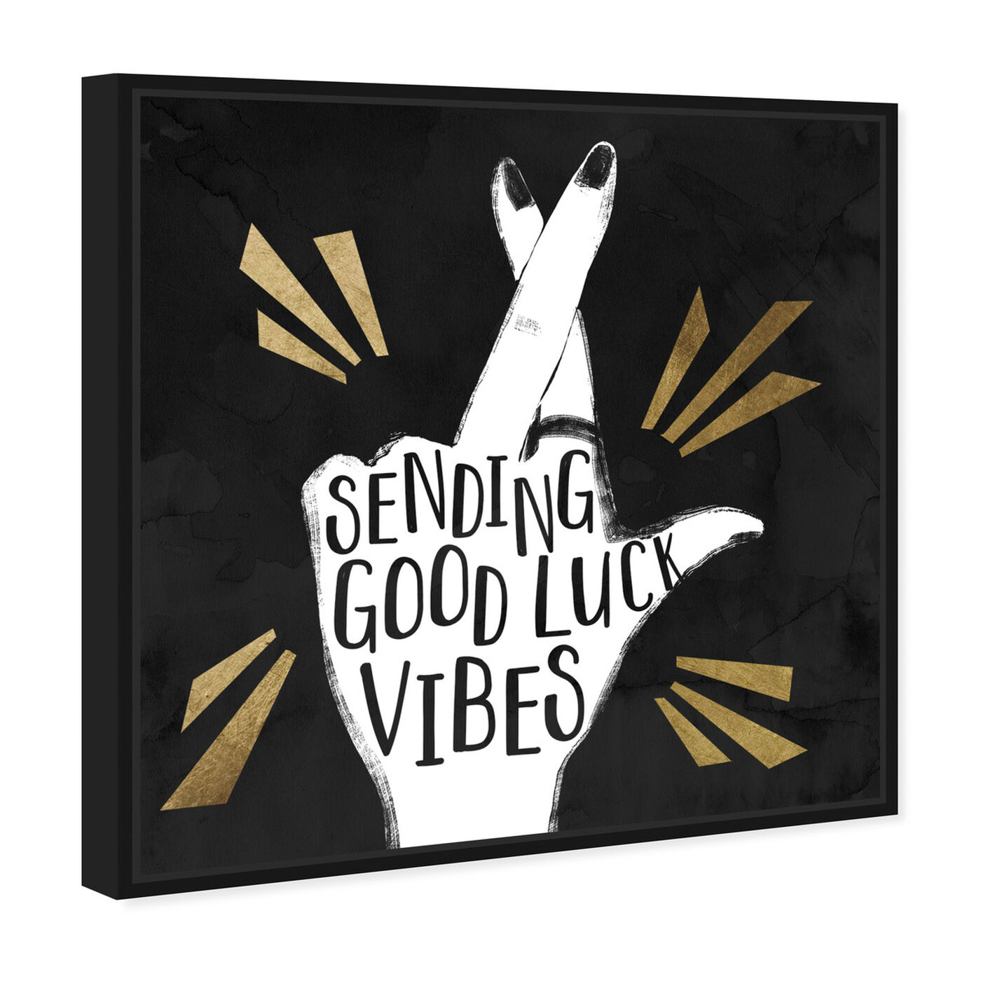 Angled view of Sending Vibes featuring typography and quotes and inspirational quotes and sayings art.